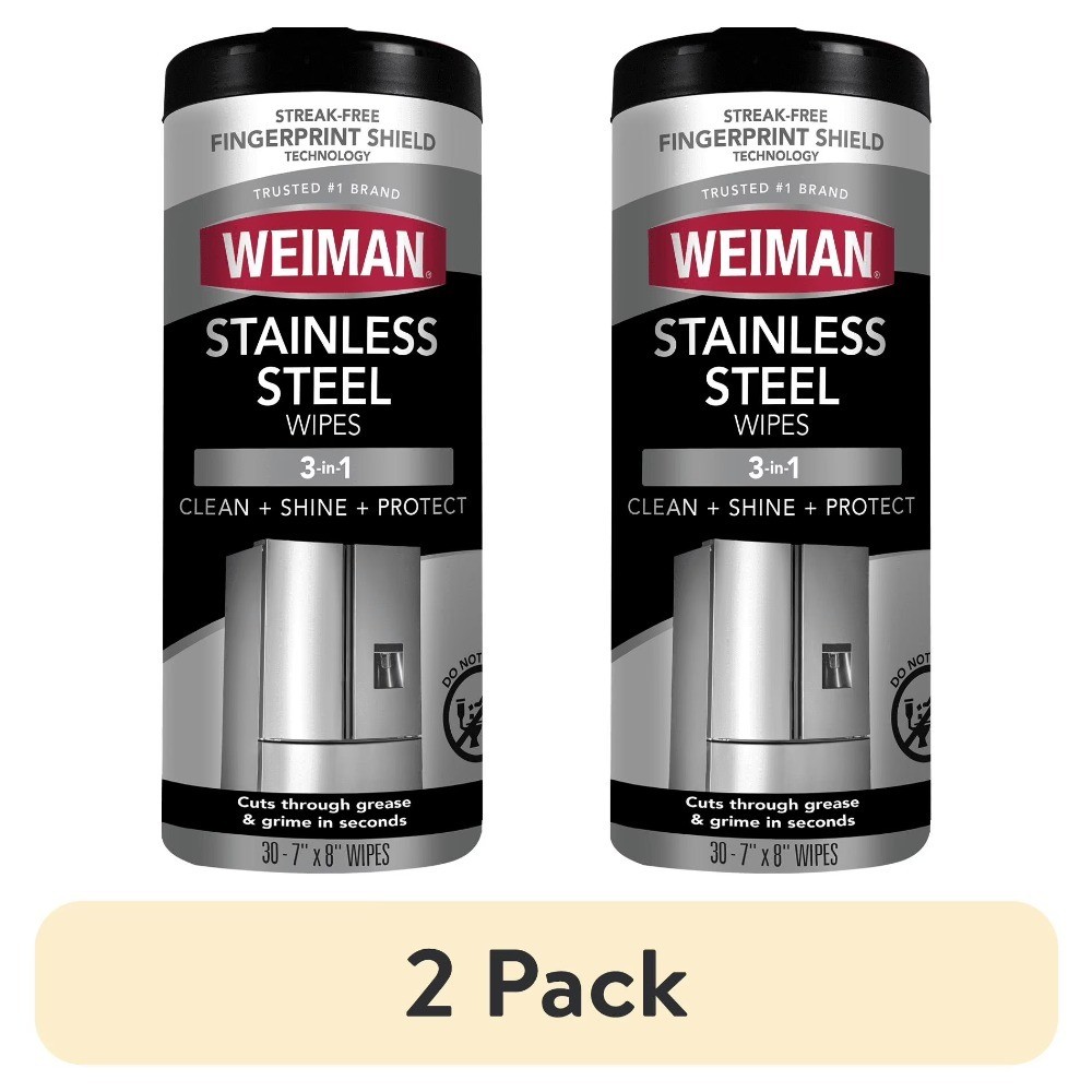 Stainless Steel Cleaning Wipes for Appliances Streak Free Shine 30 Count 2 Pack