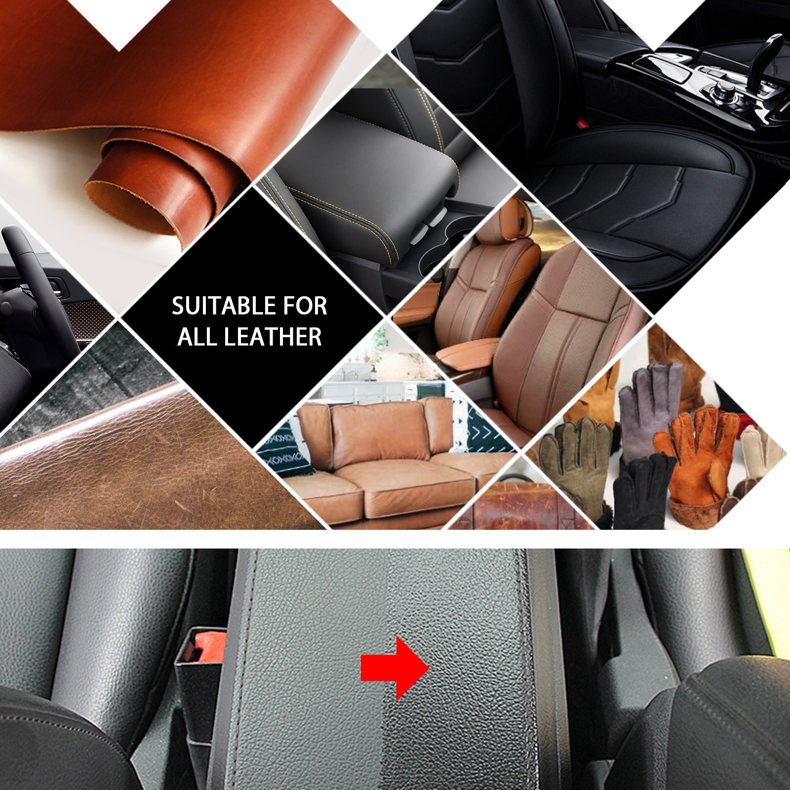 Leather Cleaner & Conditioner – Car Leather Polish Restorer for Seats Care