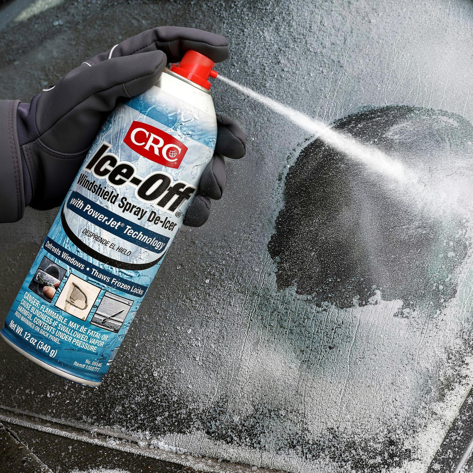 Windshield DeIcer Spray Melts Ice Snow Frost 12 Oz Pack of 1 Auto Car