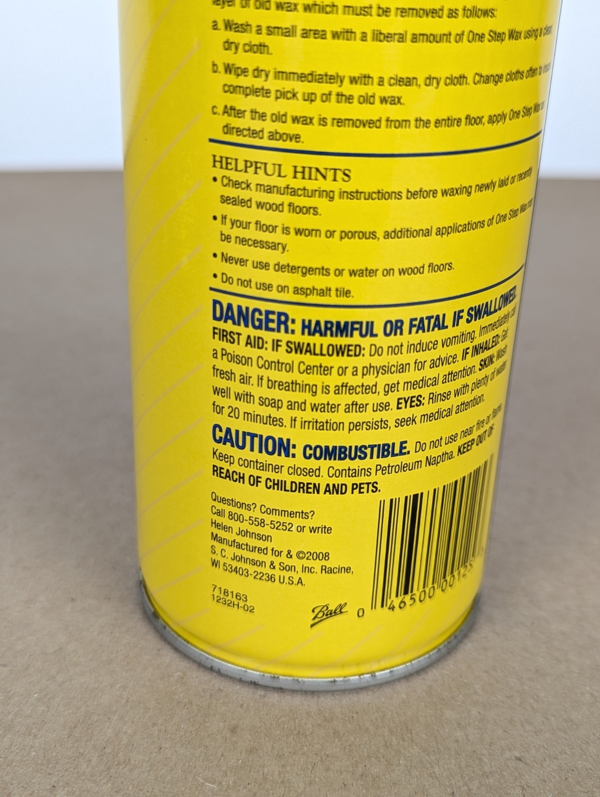 SC Johnson One Step No Buff Wax Fine Wood Floor Care 22Oz Discontinued