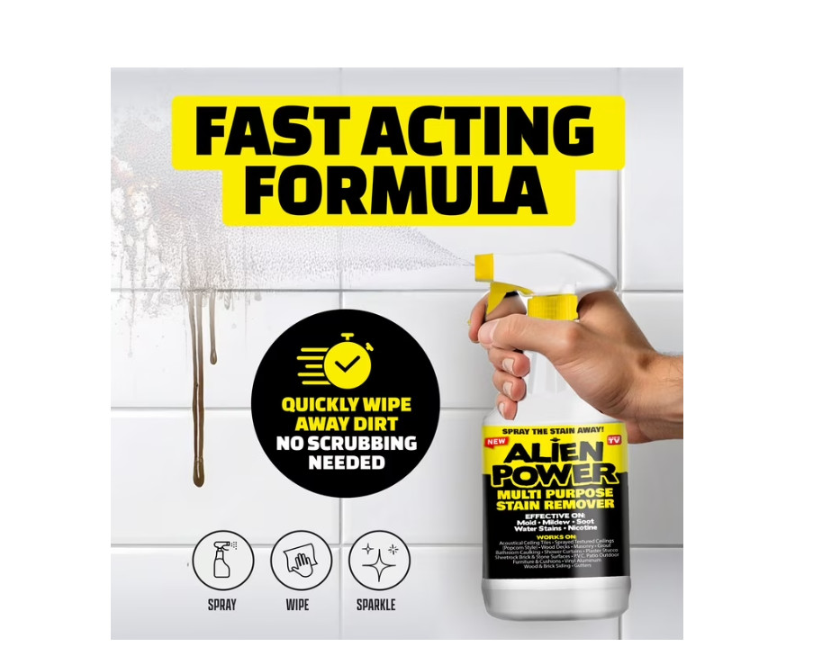 Alien Power Stain Remover Kit – Mold, Mildew & Algae Cleaner with Spray Bottle