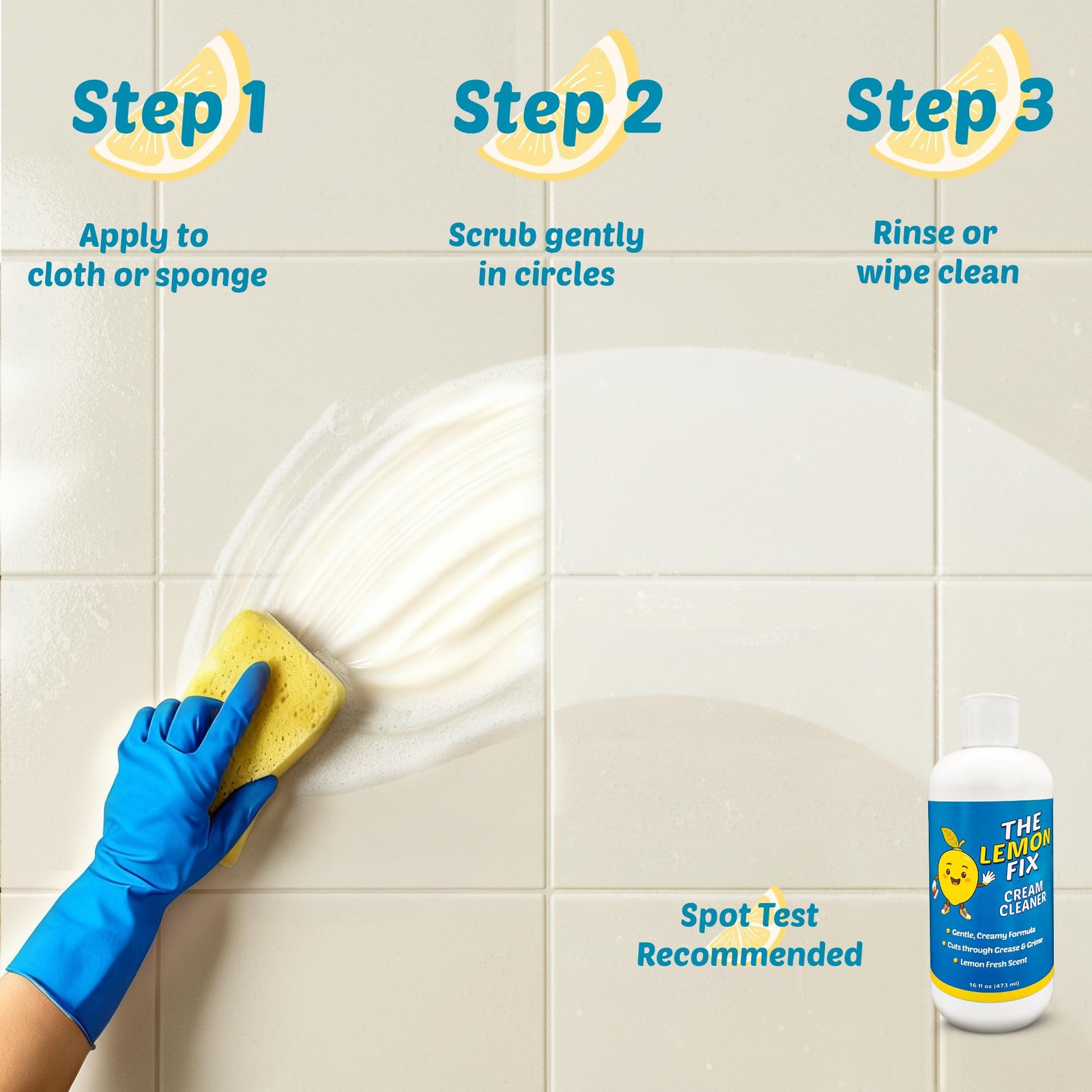 Cream Cleaner for Soap Scum, Hard Water & Grease, The Lemon Fix -Strength Mul…