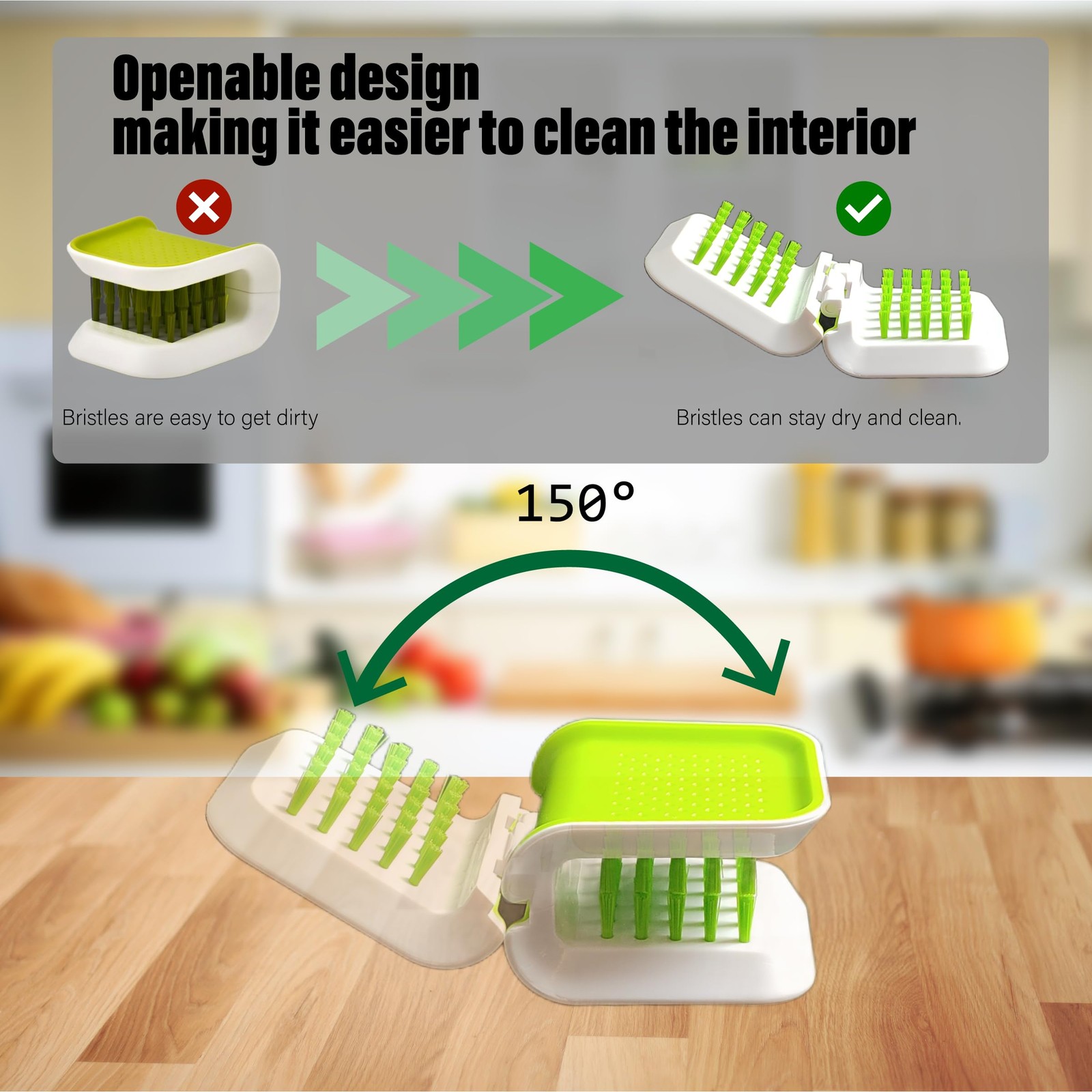 , Openable BladeBrush Knife and Cutlery Cleaner Brush, Silverware Scrubber, B…