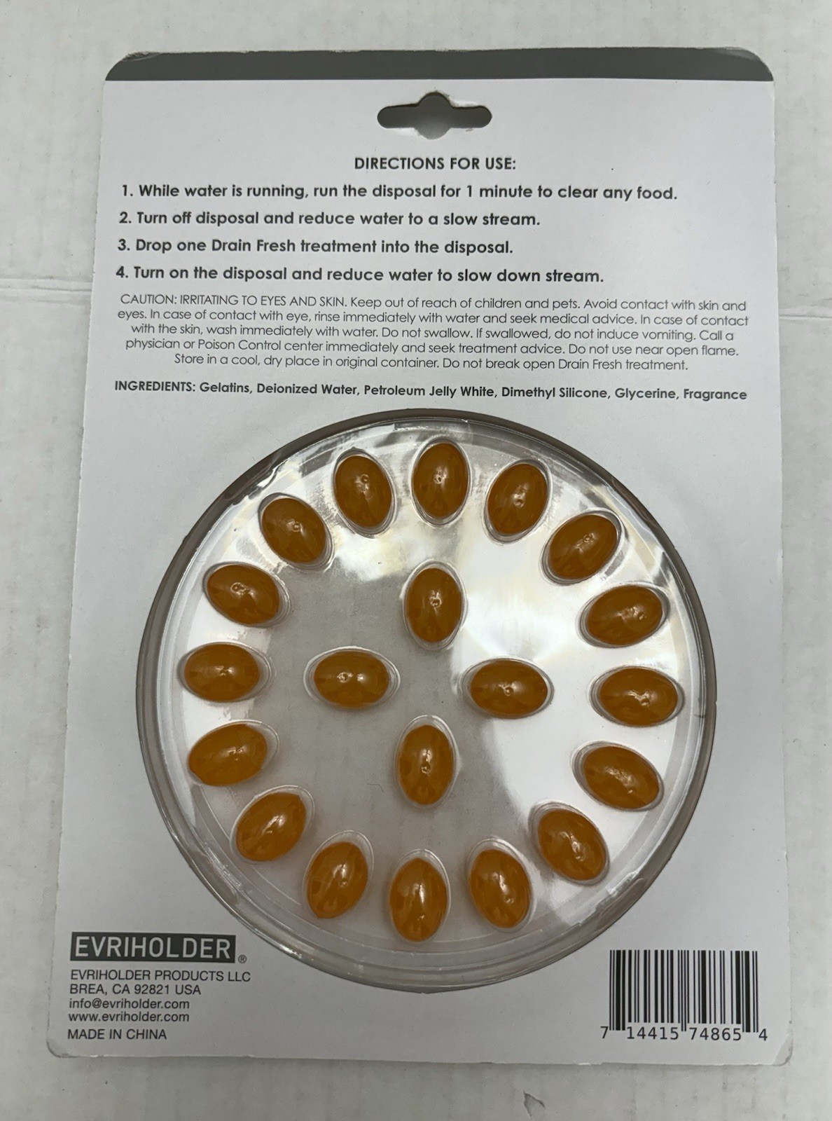 3-Pack Sophisti-Clean Drain Fresh Disposal Pods – 60 Pods Total – Orange Scent
