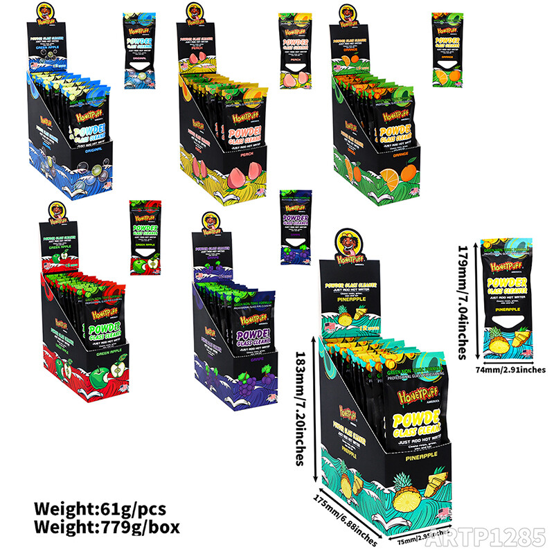 12-Pack Fruit-Flavored Hookah Cleaner – White Powder for Glass Pipes & Surfaces