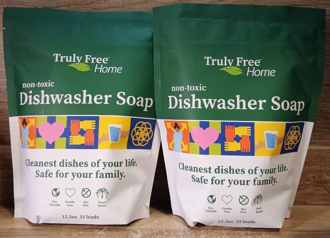 2 Count TrulyFree Eco-Friendly DISHWASHER SOAP – 12.5 oz / 25 loads – Truly Free