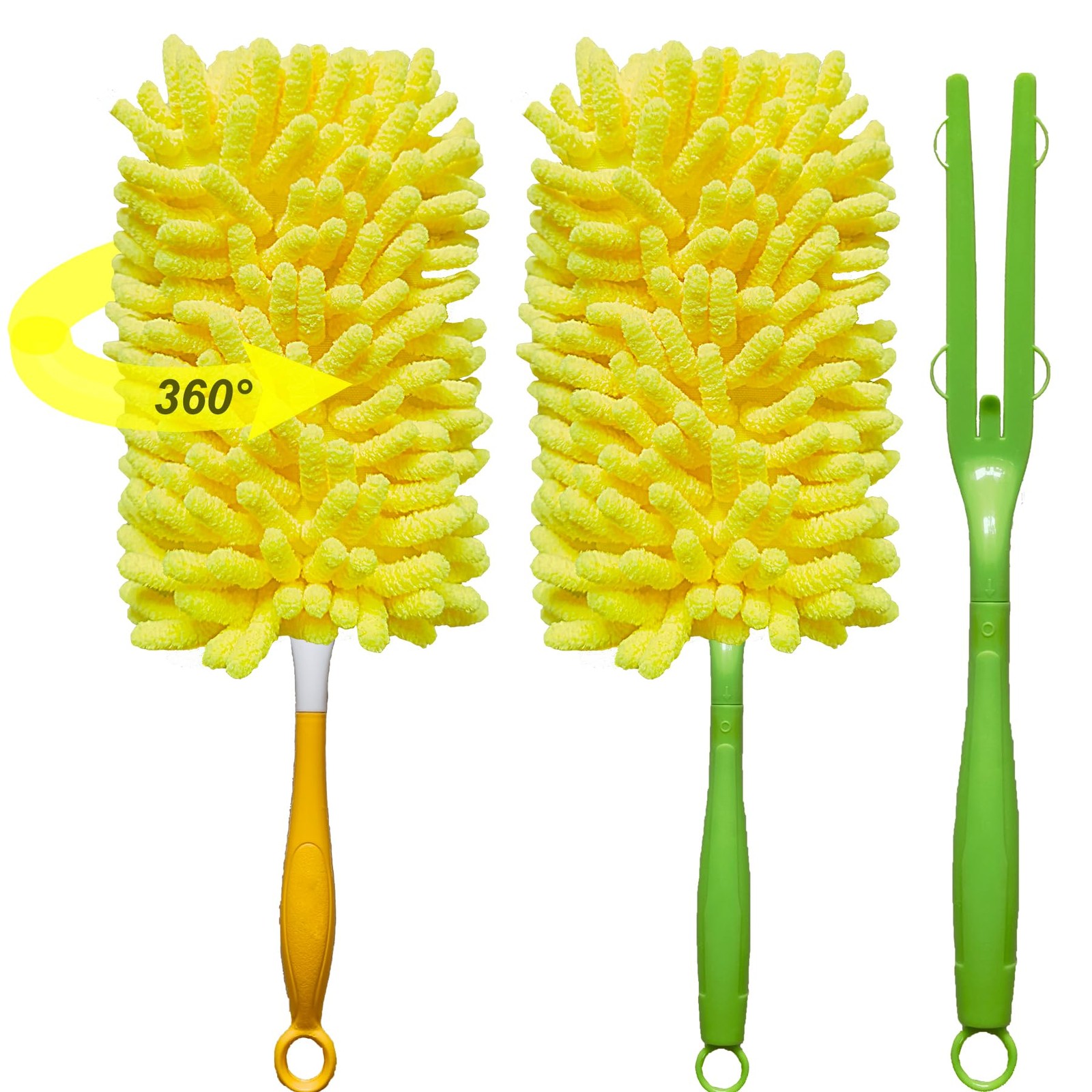 Reusable Duster for Swiffer, 2 Refills +1 Handle, 360 Heavy Duty Duster Refil…