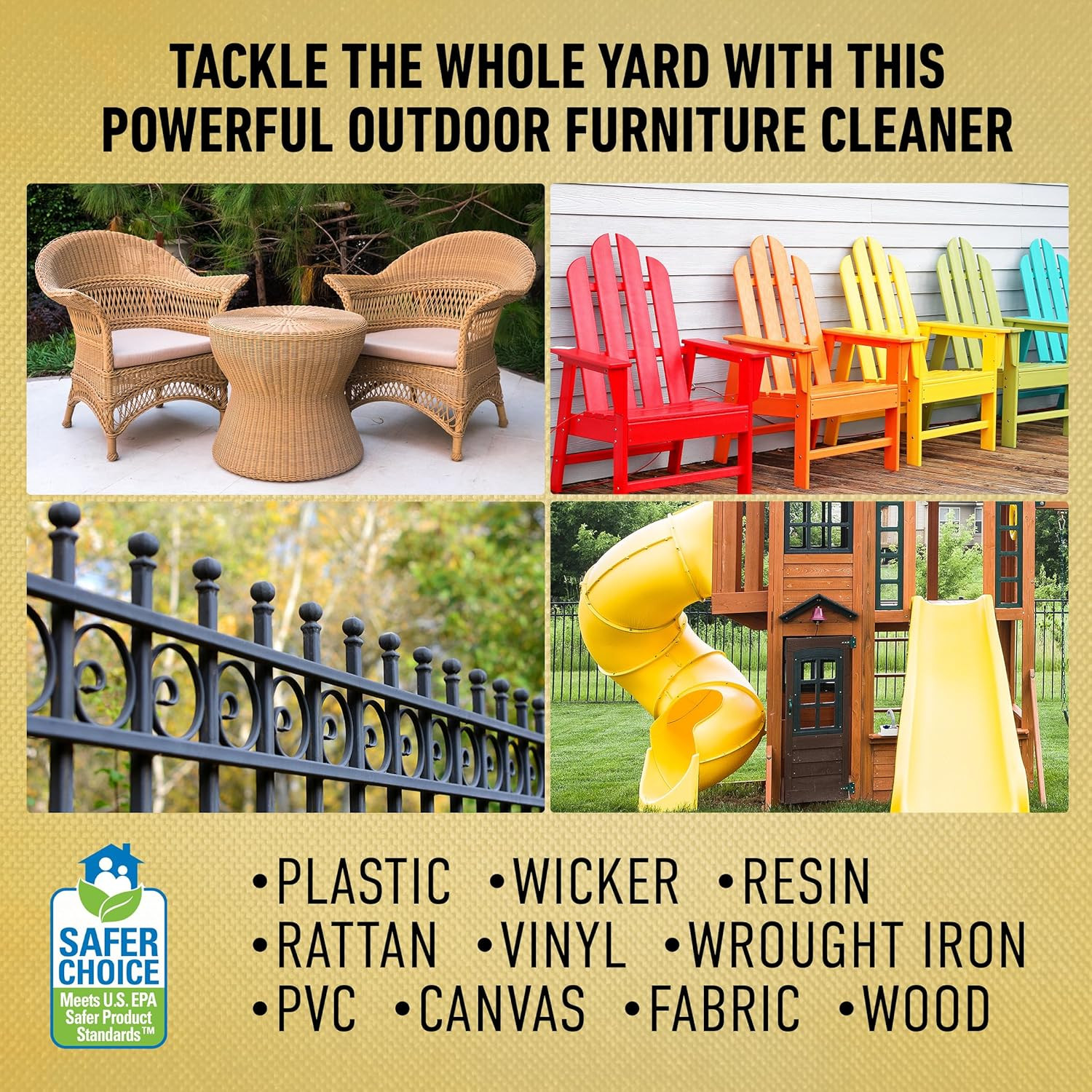 Outdoor Furniture Cleaner, Multi-Surface, 26 Ounce Spray Bottle (Packaging May V