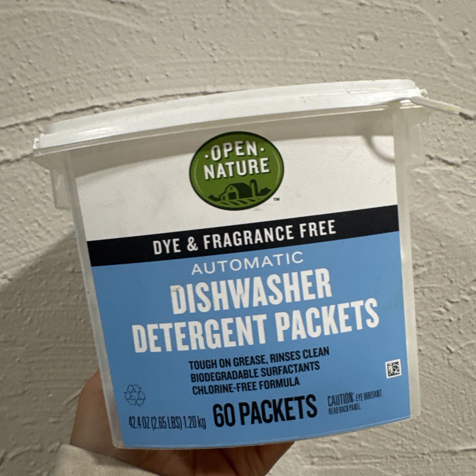 open nature dishwasher detergent packs