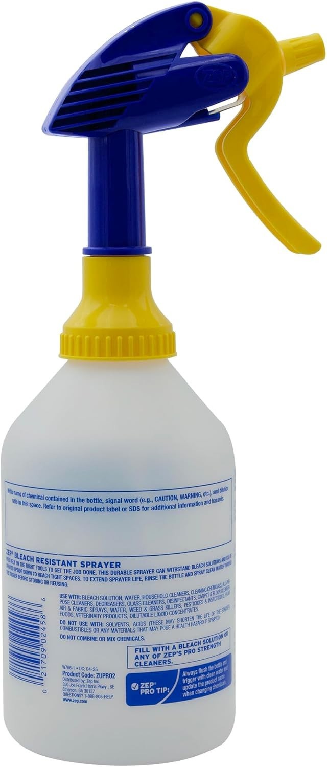 12Pack ZEP 32oz Bleach Resistant Sprayer Bottle 2.0 Adjustable Nozzle 30ft Spray