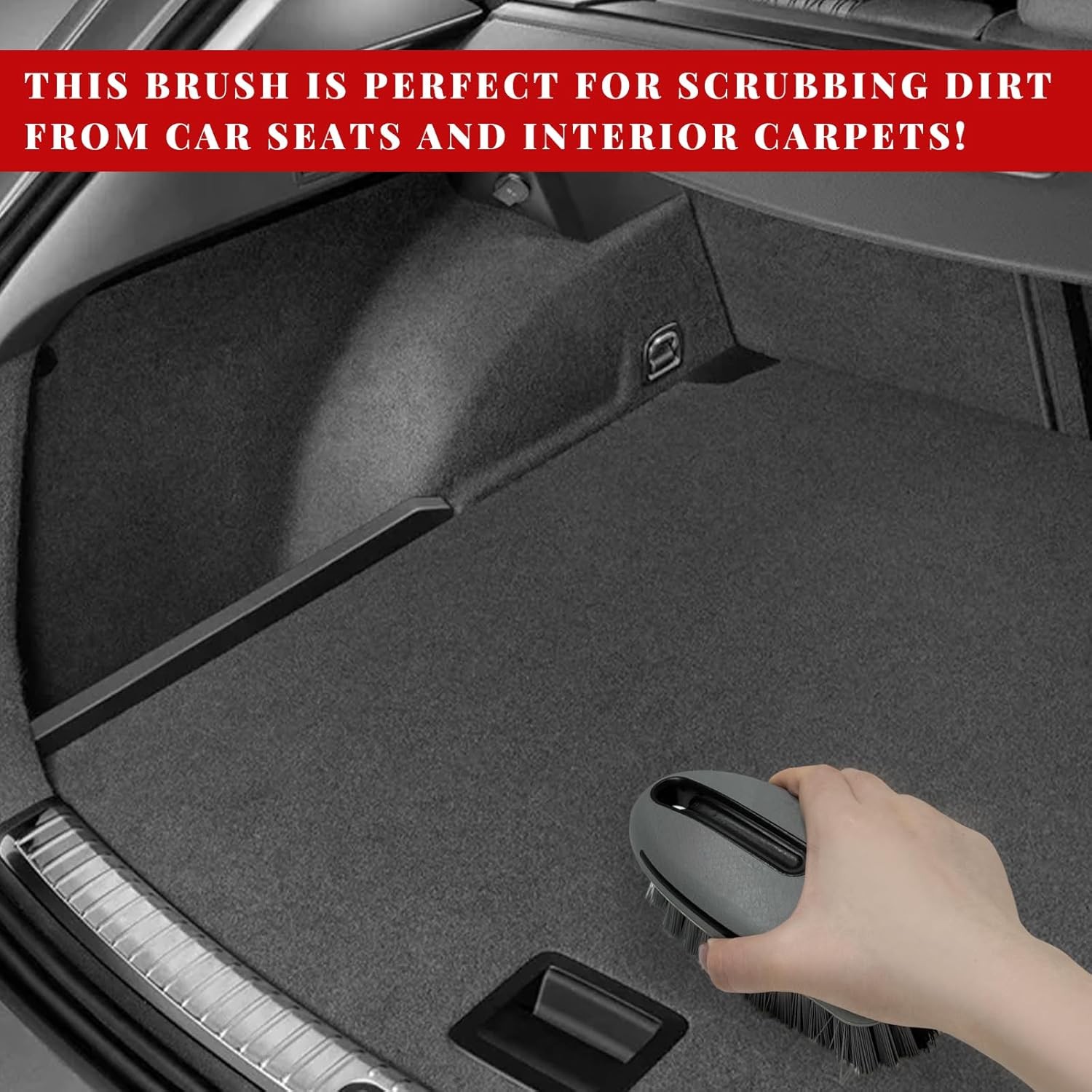 Carpet and Upholstery Cleaning Brush, Stiff Bristle Detailing Scrubber for Car I
