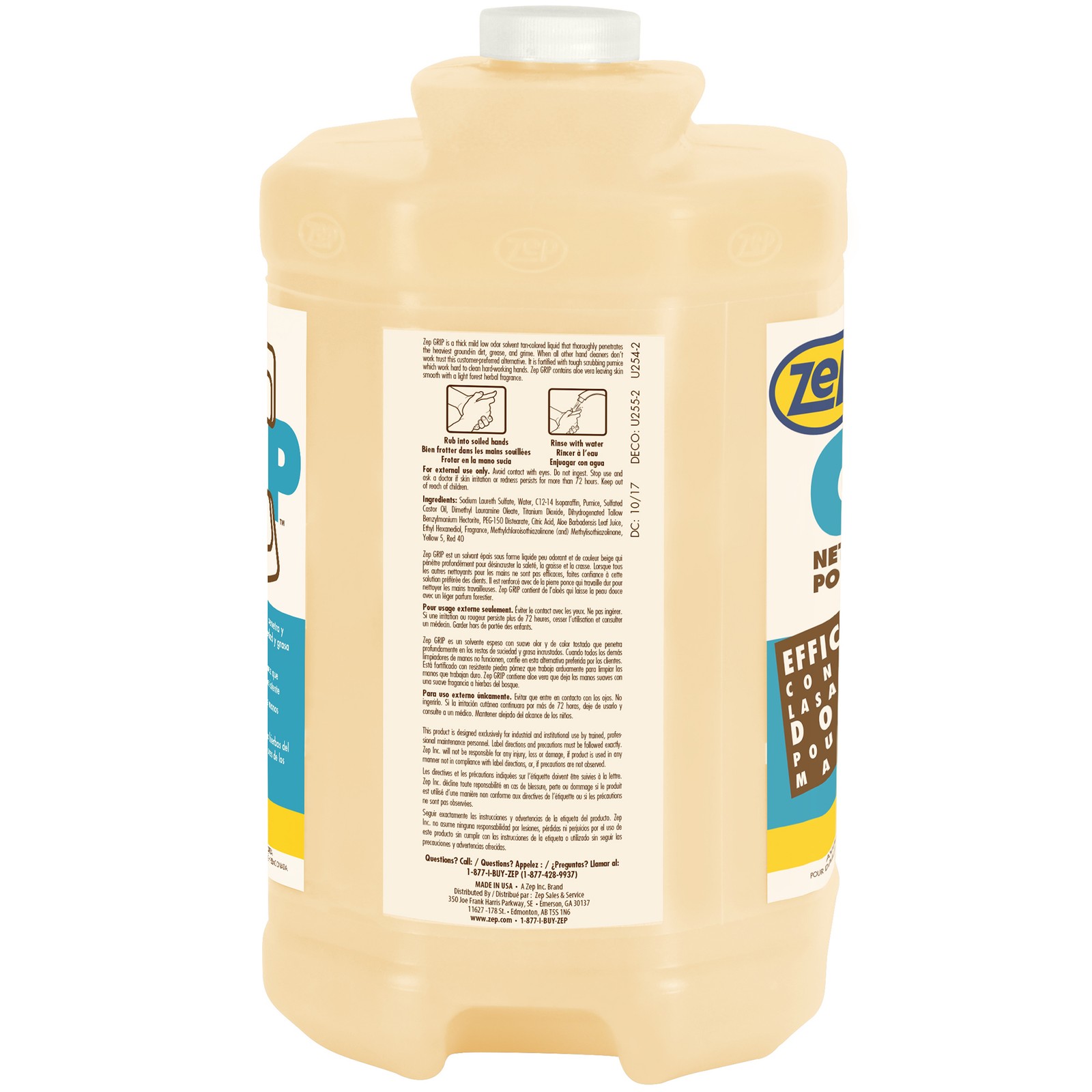 Zep Grip Industrial Pumice Hand Cleaner – 1 Gallon, (Case of 4) 308524 – Heavy