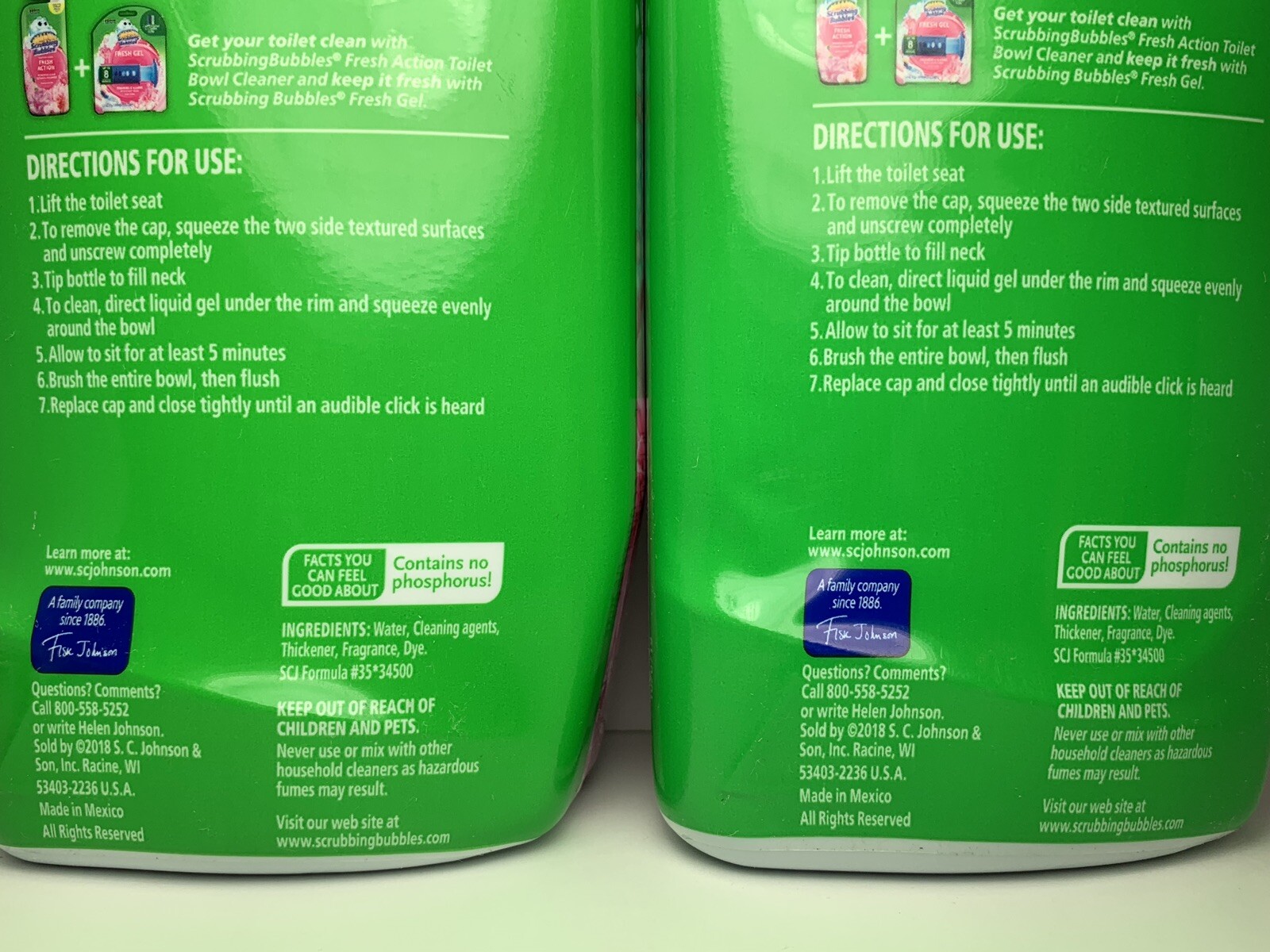 2 Scrubbing Bubbles Toilet Bowl Cleaner, Fresh Action, Floral Fusion Scent,