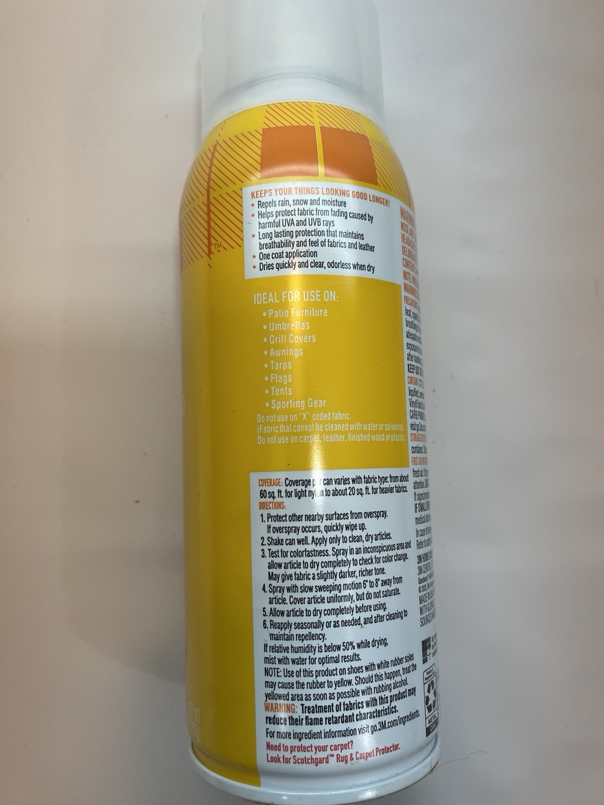 Scotchgard Outdoor Water & Sun Shield Fabric Spray Shield, USA Made 076308872083