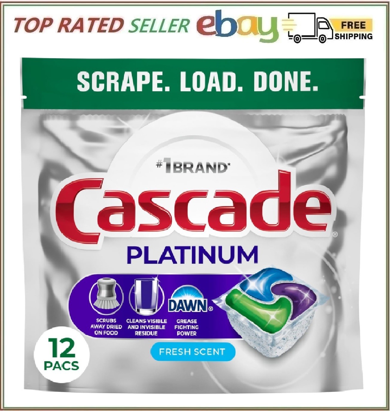 Cascade Platinum Dishwasher Pods, Dishwasher Detergent, Dish Detergent Soap,