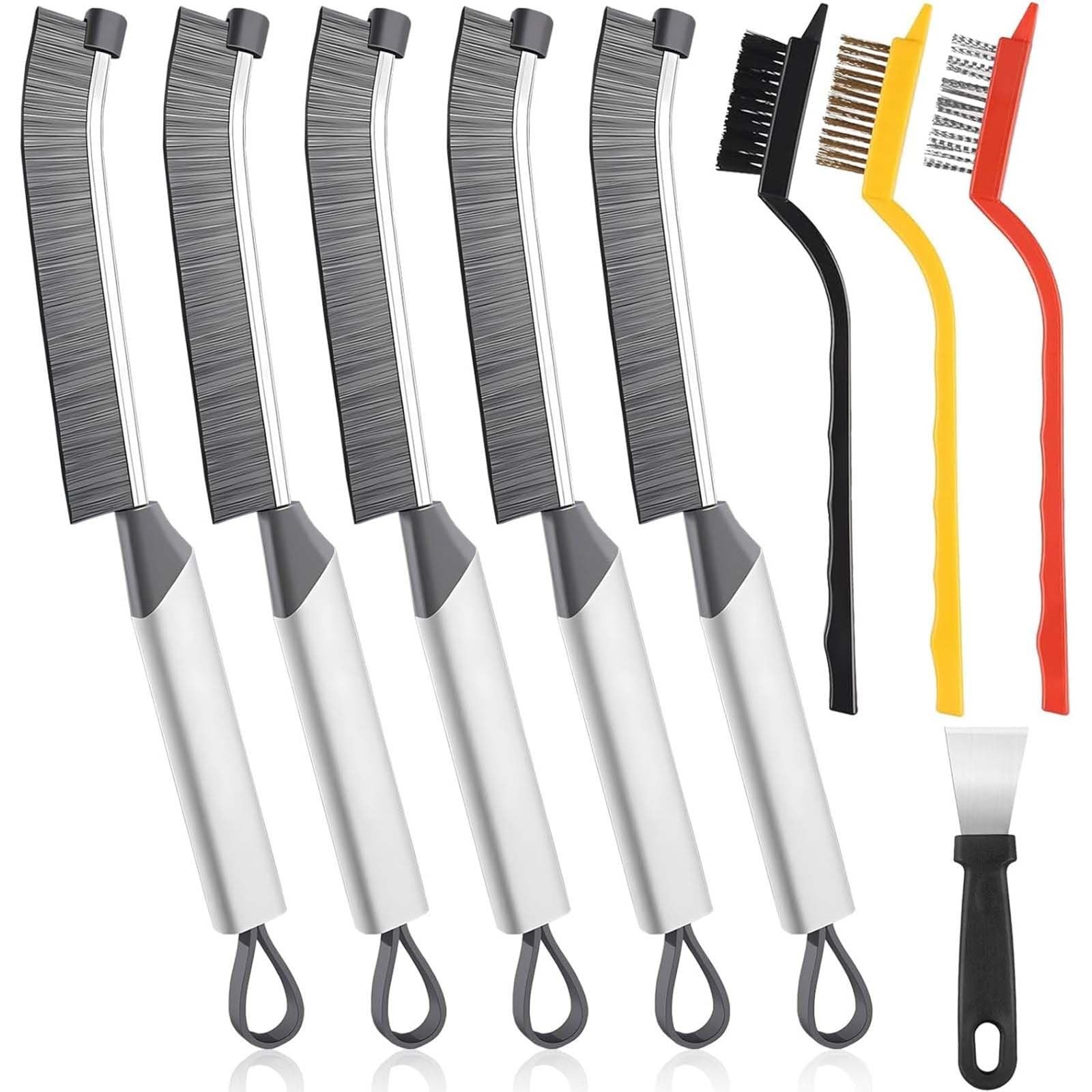 Crevice Cleaning Brush Set-9-Piece, Scratch-Hard Bristle Gap Scrubber with Pr…