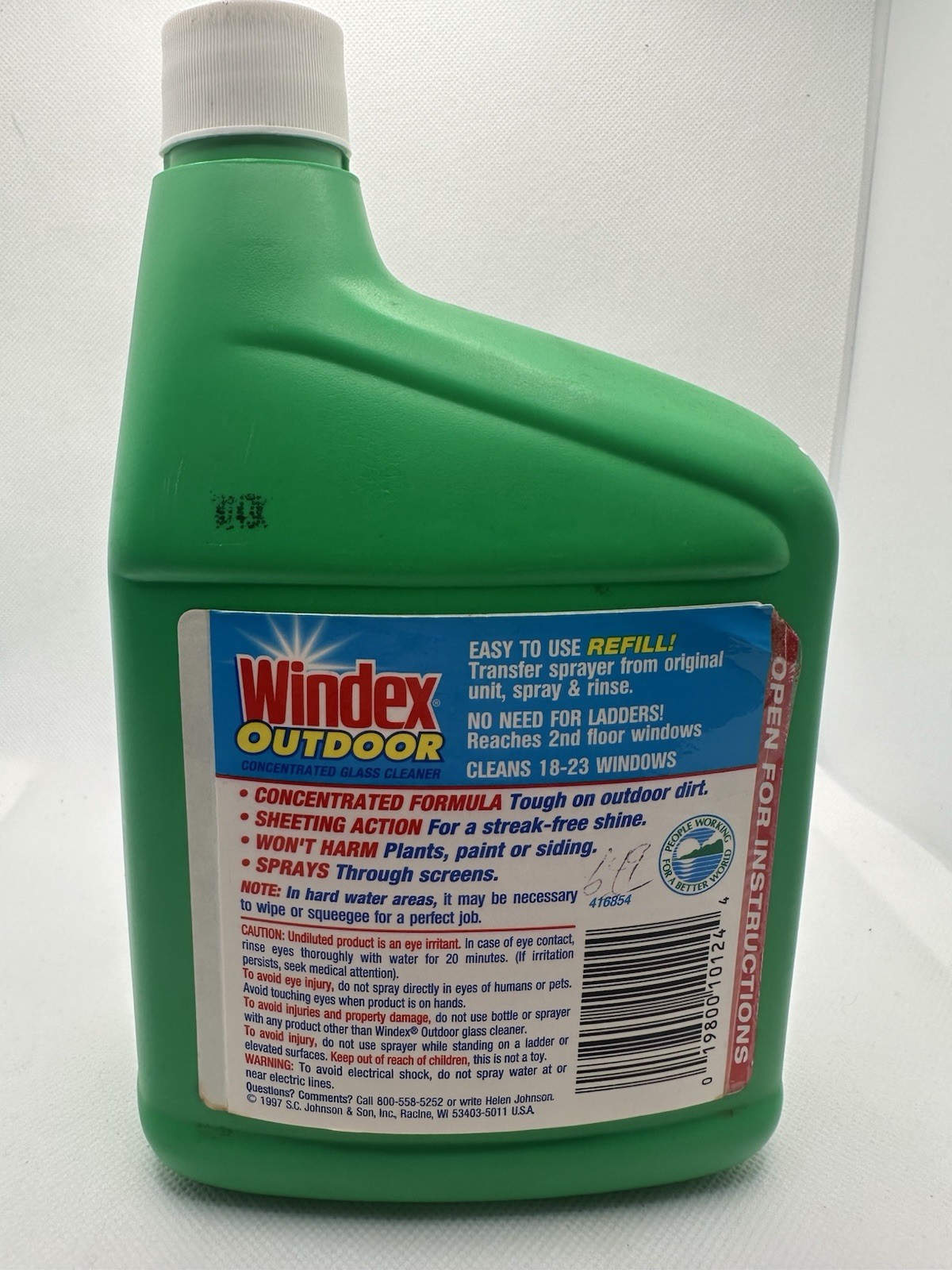 Vintage Windex Outdoor Window Glass Refill Concentrate 32 Oz NOS 1997