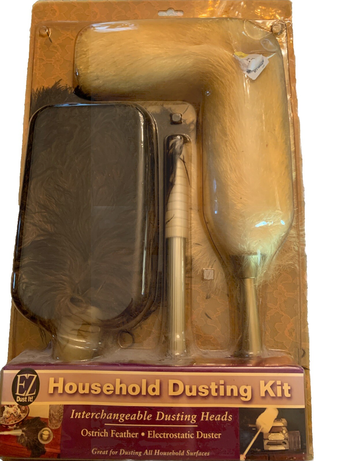 Household Dustings Kit Ostrich feather And Electrostatic duster Extension Pole