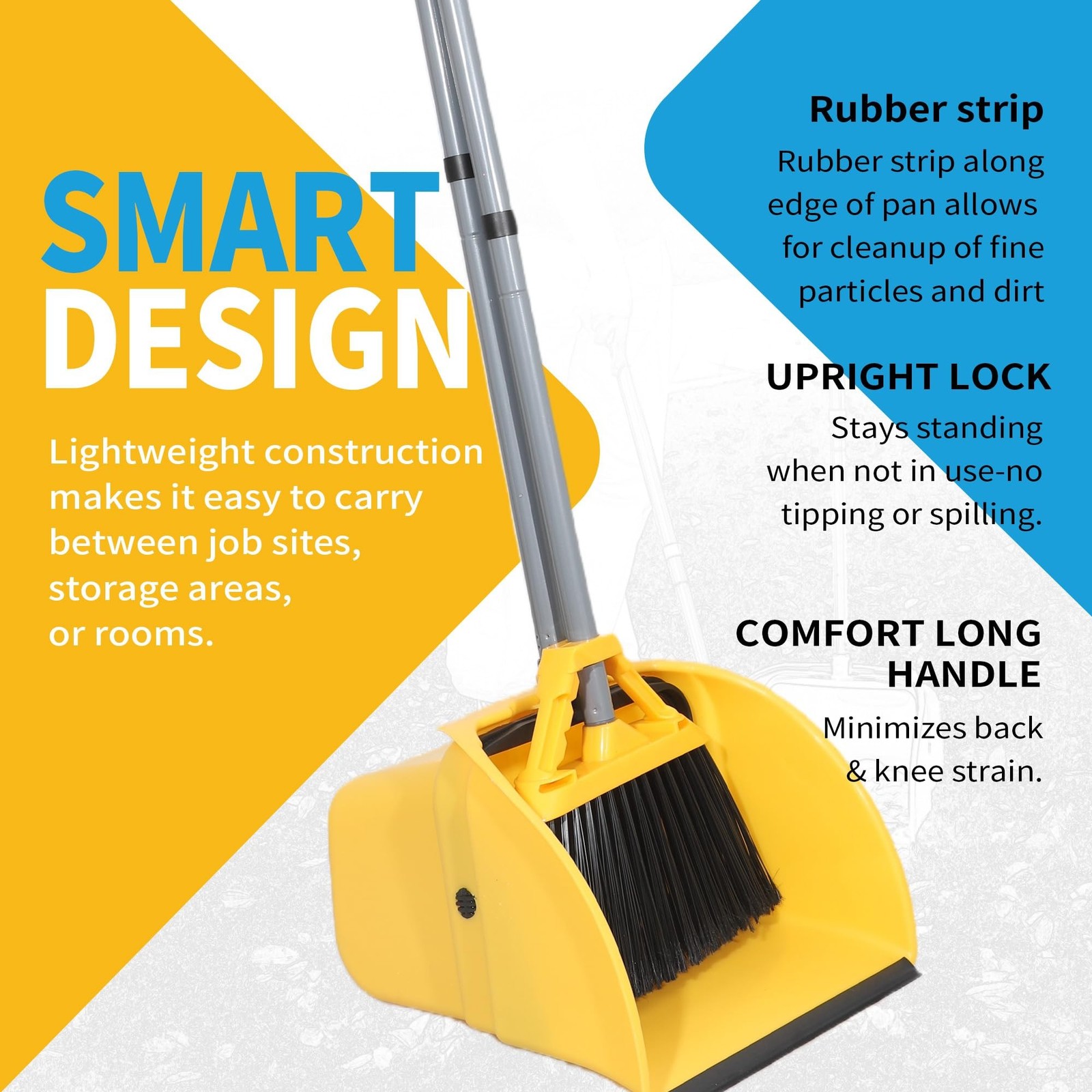 Commercial Broom and Dustpan Set, Jumbo Lobby Debris Dustpan (14inch*14inch),…