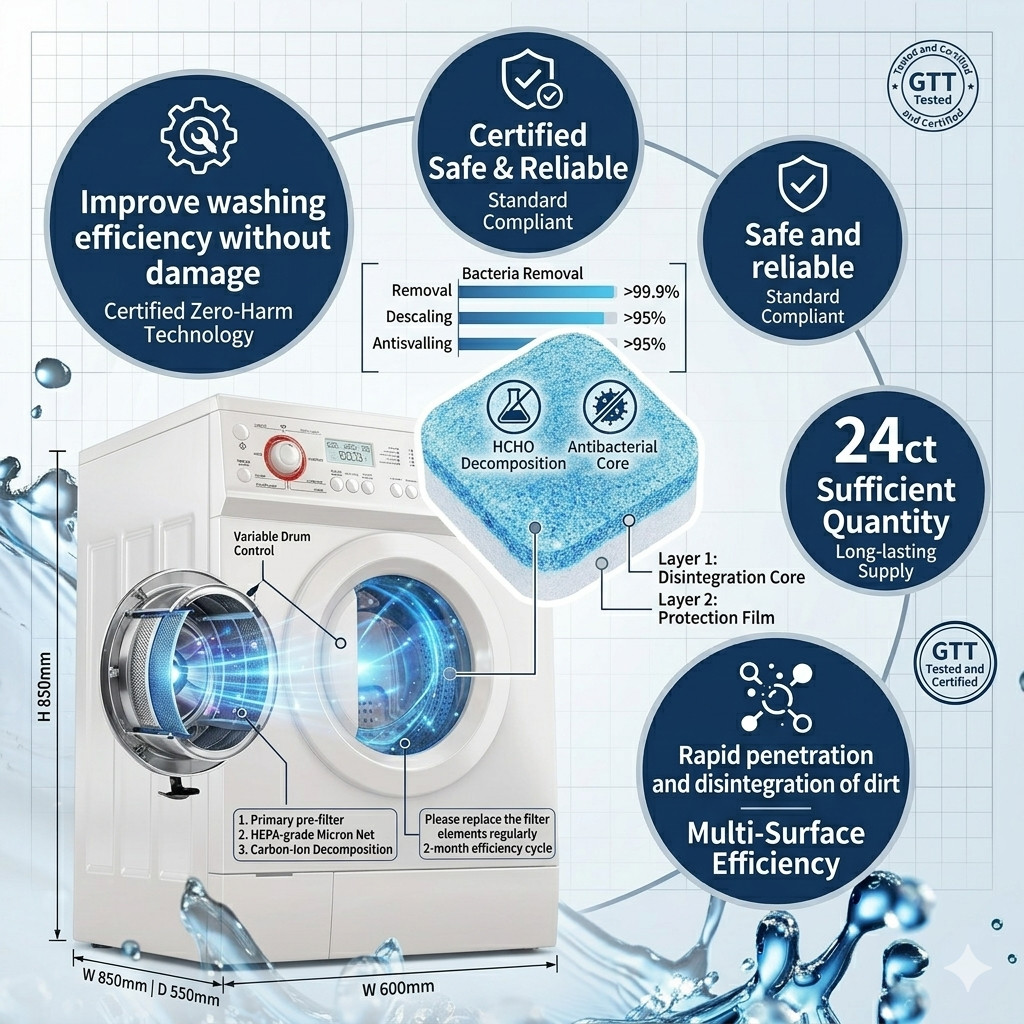 Uproot Clean Washing Machine Cleaner Tablets – 12 Pack for a 12 Month Supply. Fo