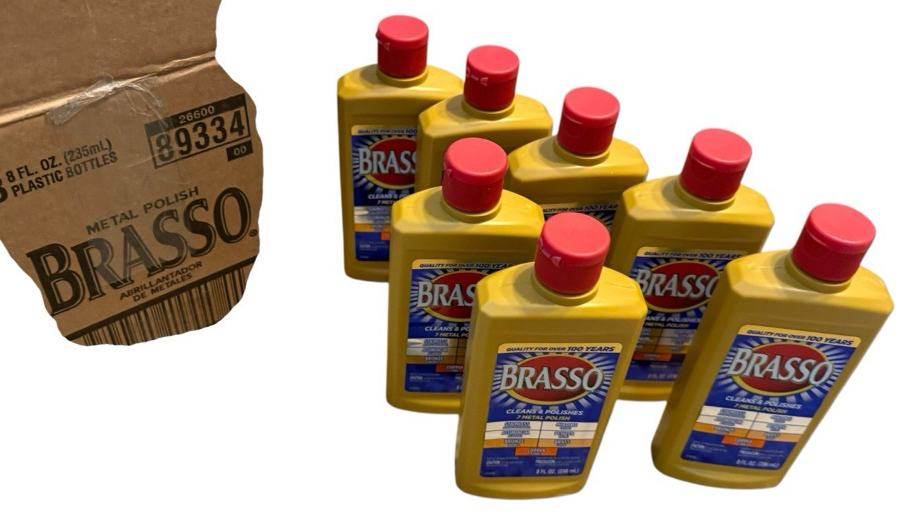 Brasso Metal Polish (7-Pack) Cleans Chrome, Brass, Pewter, Bronze (7x 8 oz)