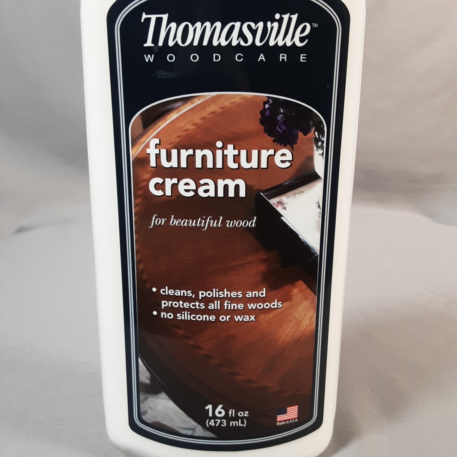 NEW Thomasville Furniture Cream Wood Polish Cleaner 16oz Cleans Protects No Wax