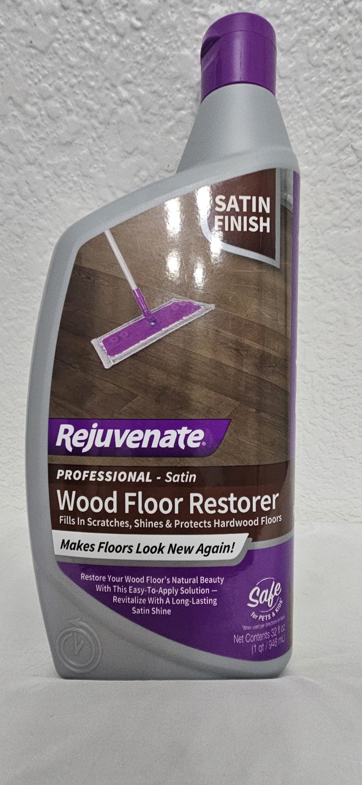 Rejuvenate Professional Wood Floor Restorer 32oz Satin Finish Polishing Formula