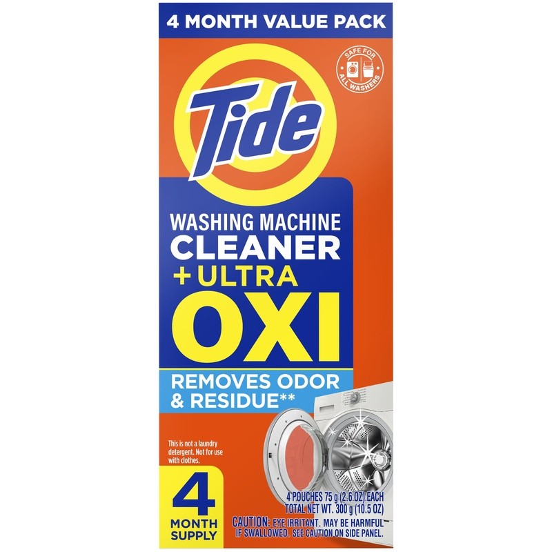 Washing Machine Cleaner Oxi Powder Odor Eliminator Residue Remover 4 Pack New