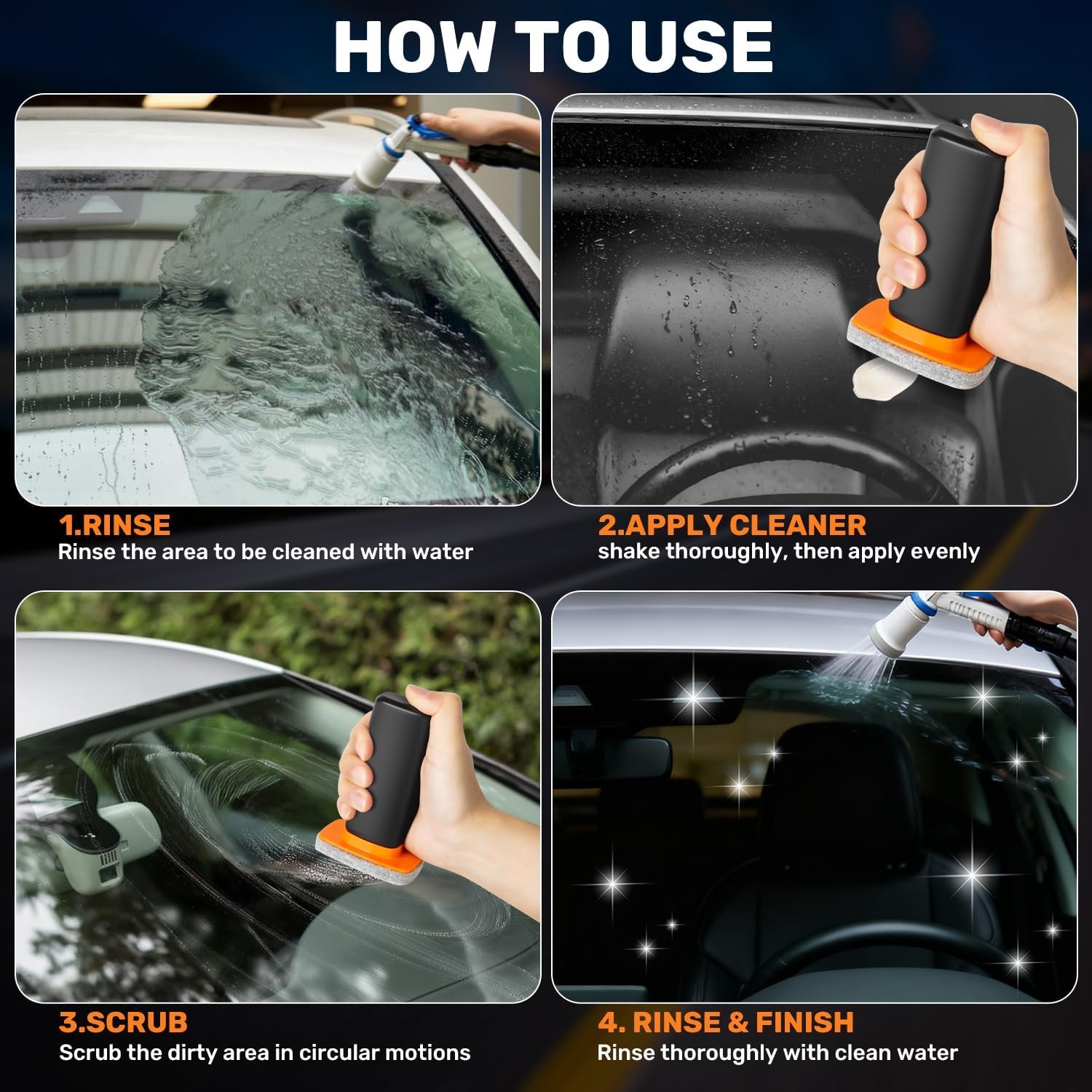 Glass Oil Film Remover for Car, Glass Emulsion Cleaner, Cleaning Board Removes
