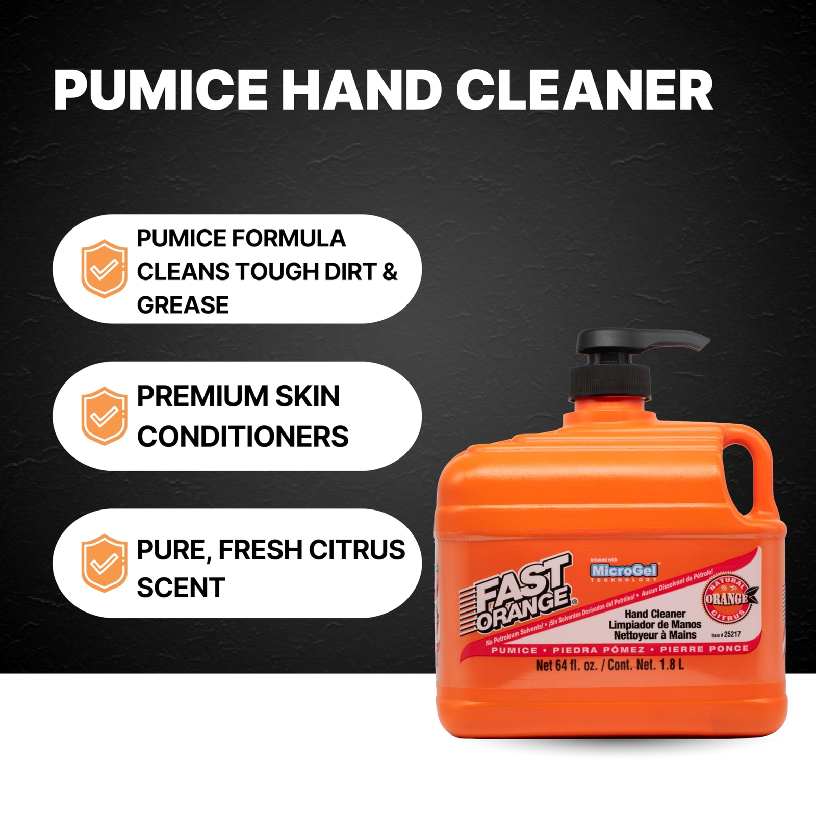 Permatex 25217 Pumice Lotion Heavy Duty Hand Cleaner Natural Citrus Scent Waterl