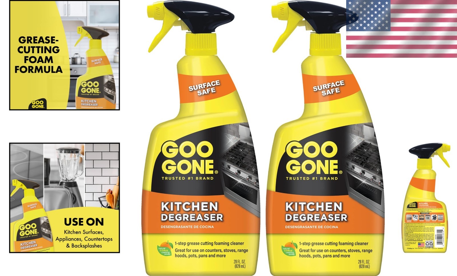 Powerful Foam Kitchen Degreaser – 2 Pack (28 oz Each) – Residue Free Fresh Scent