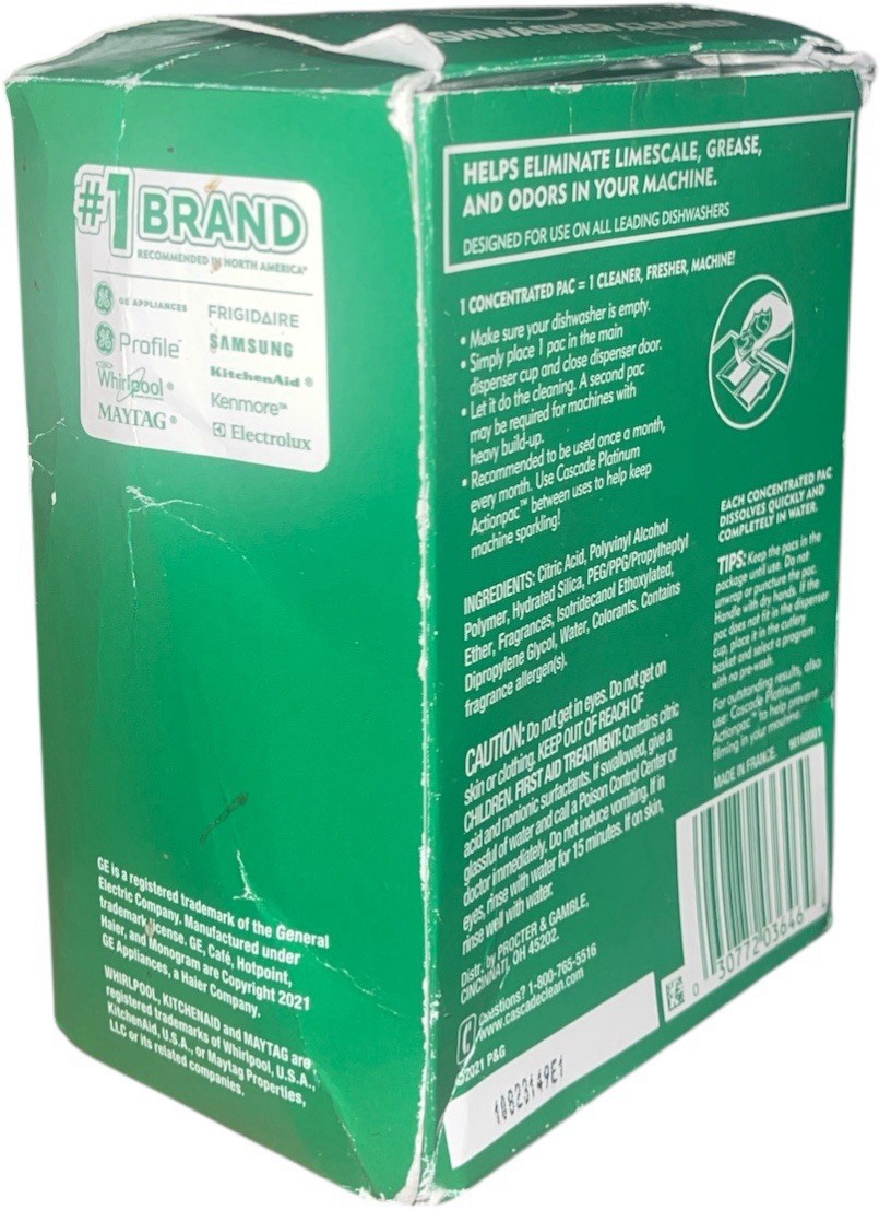 Cascade PLATINUM DISHWASHER CLEANER 6 Pacs