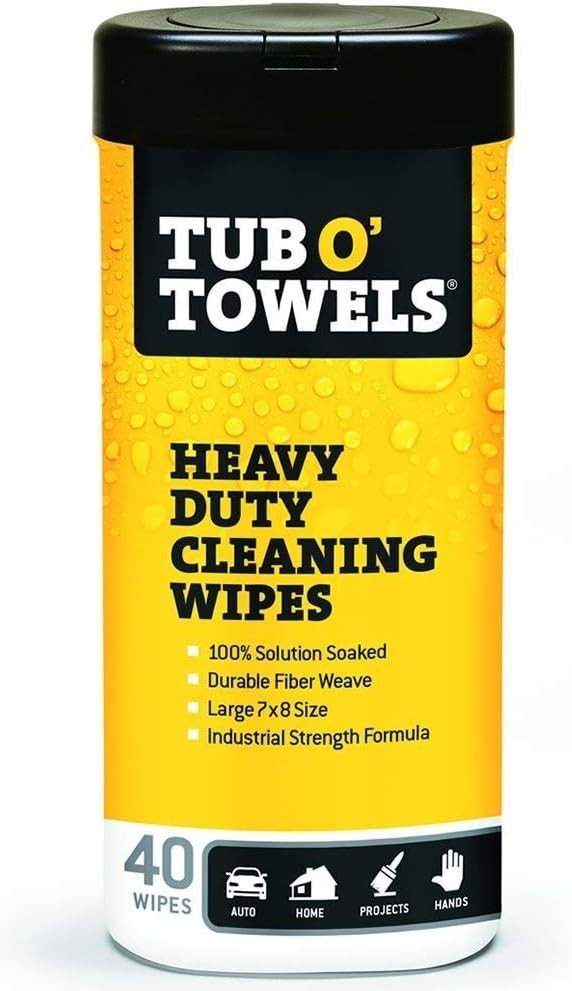 Tub O’Towels Heavy Duty Fiber Weave Cleaning Wipes 8 in. W x 7 in. L 40 pk