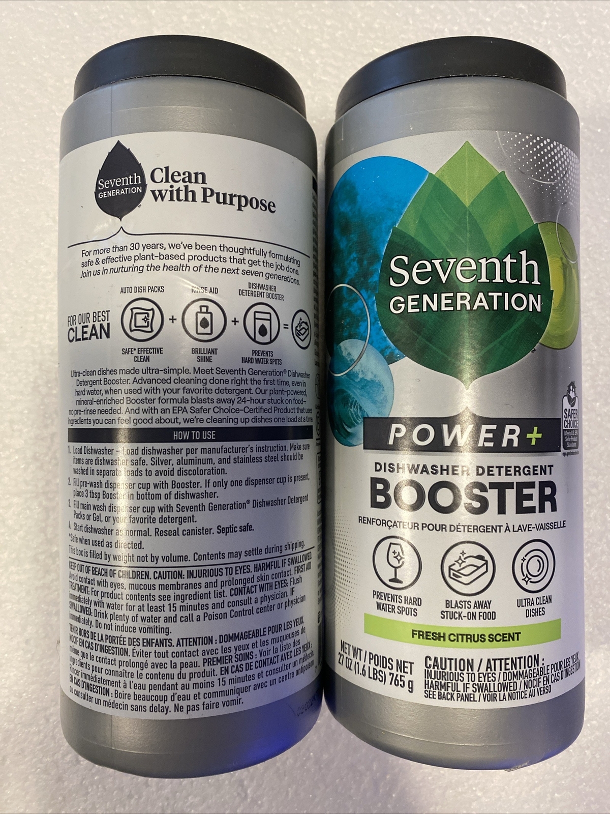 Seventh Generation Power + Dishwasher Detergent Booster Powder Lot Of 2