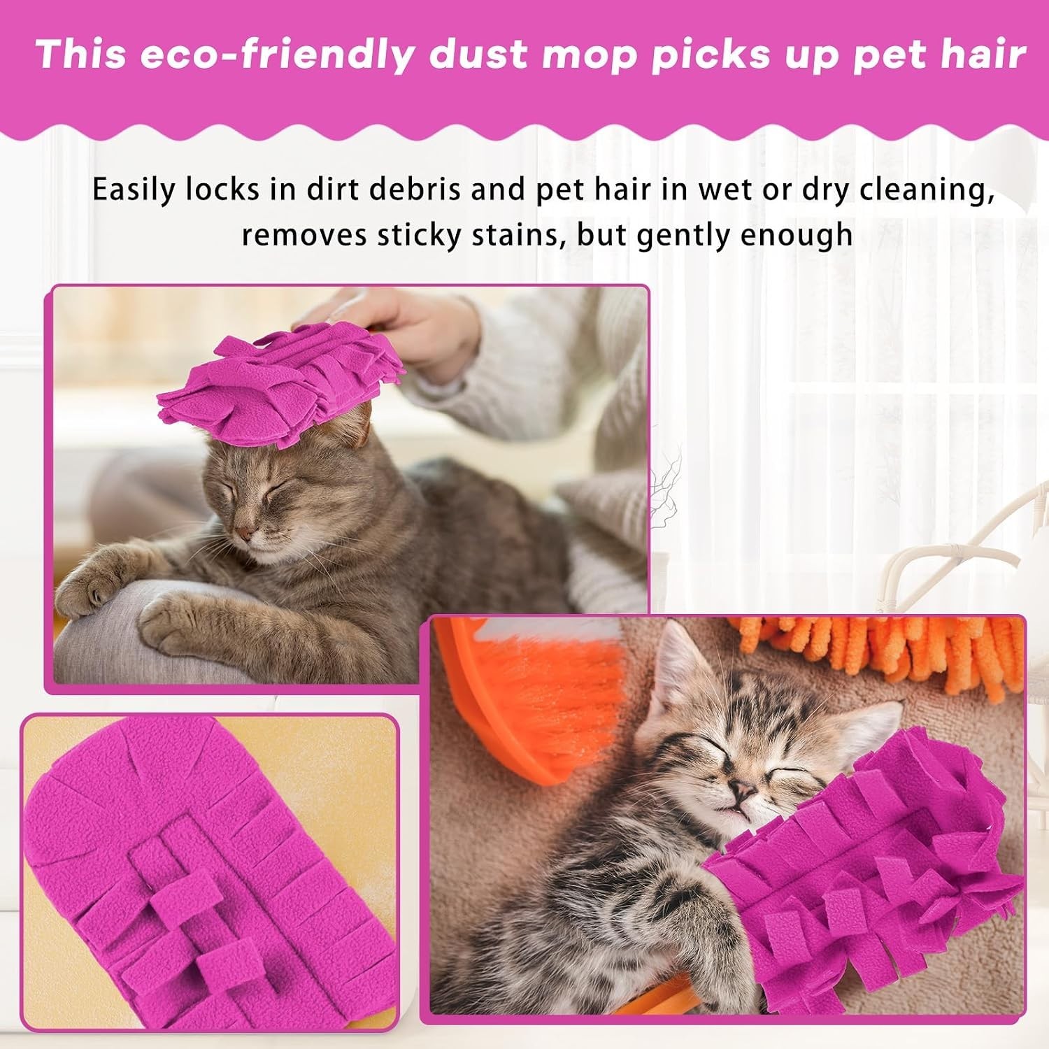 6 Pcs Duster Refill Reusable Fleece Duster Refills Feather Flat Dusters Multi…