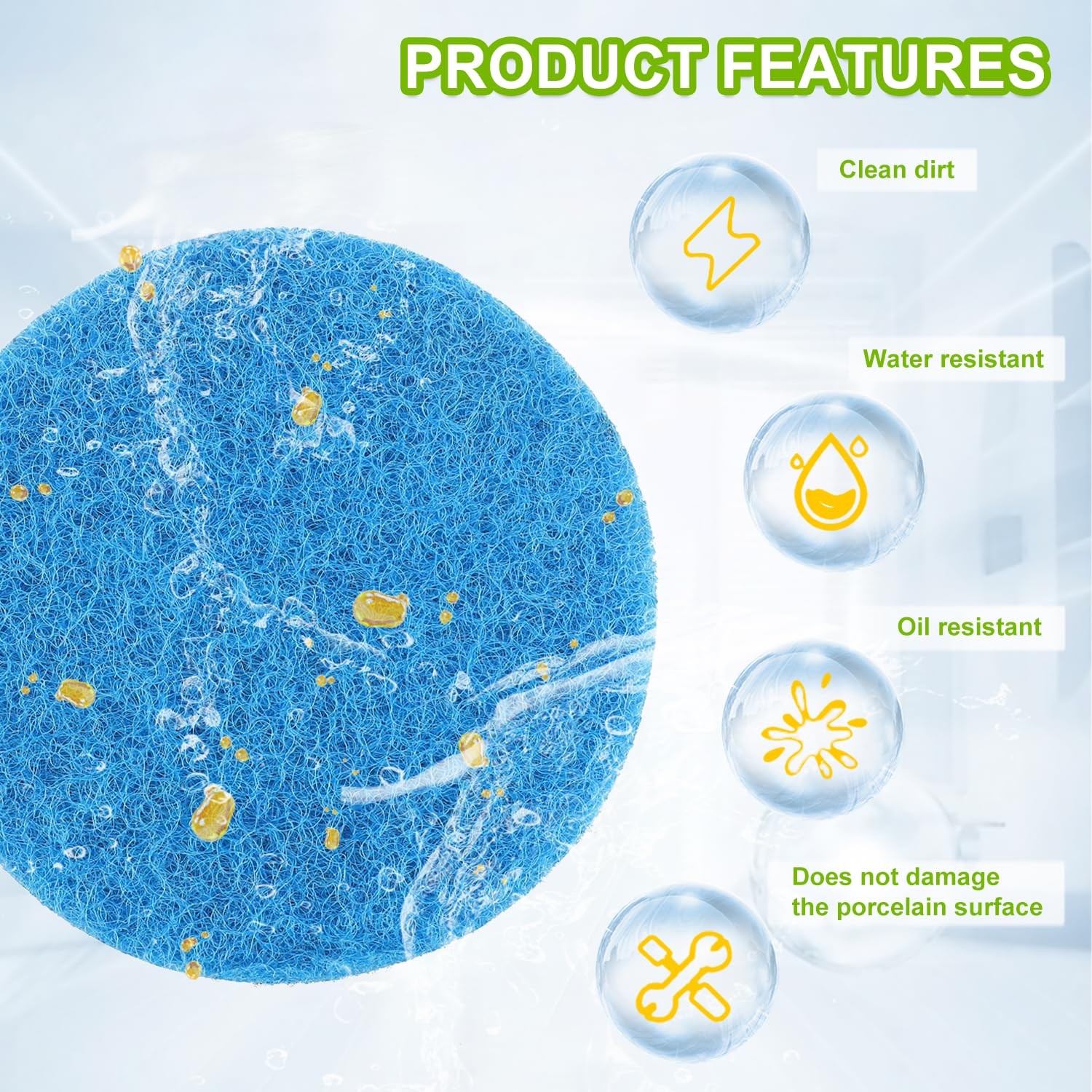 16pcs Microfibre Pads Power Scrubber Pads Set Electric Scrubber Replacement S…