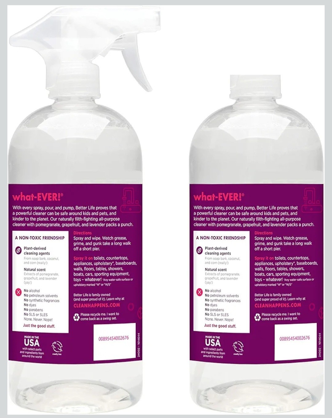 Better Life All-Purpose Cleaner Spray Lot of 2 32oz Bottles Currant & Citrus