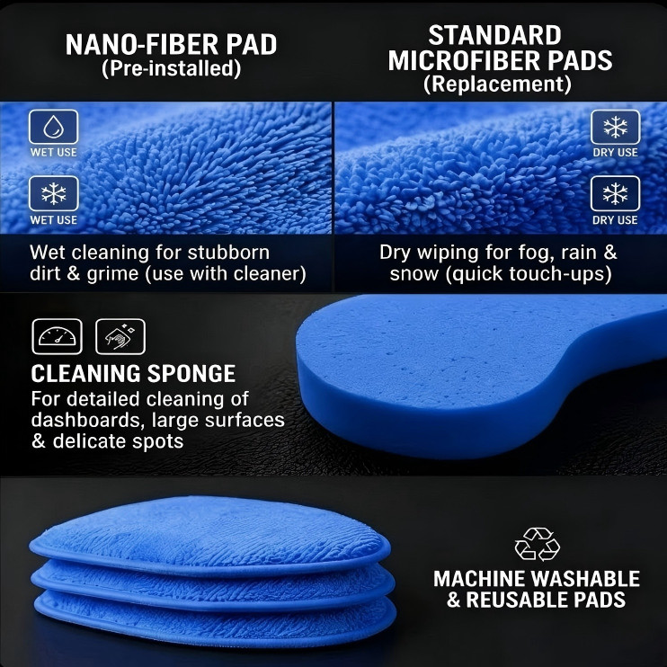 Windshield Cleaner Wand Microfiber Car Inside Window Cleaning Tool Anti Fog 2026