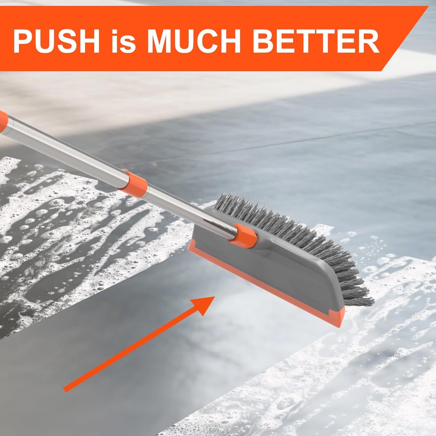 Deck Scrub Brush with Long Handle,Outdoor Porch Indoor Kitchen Shower Bathroom!!