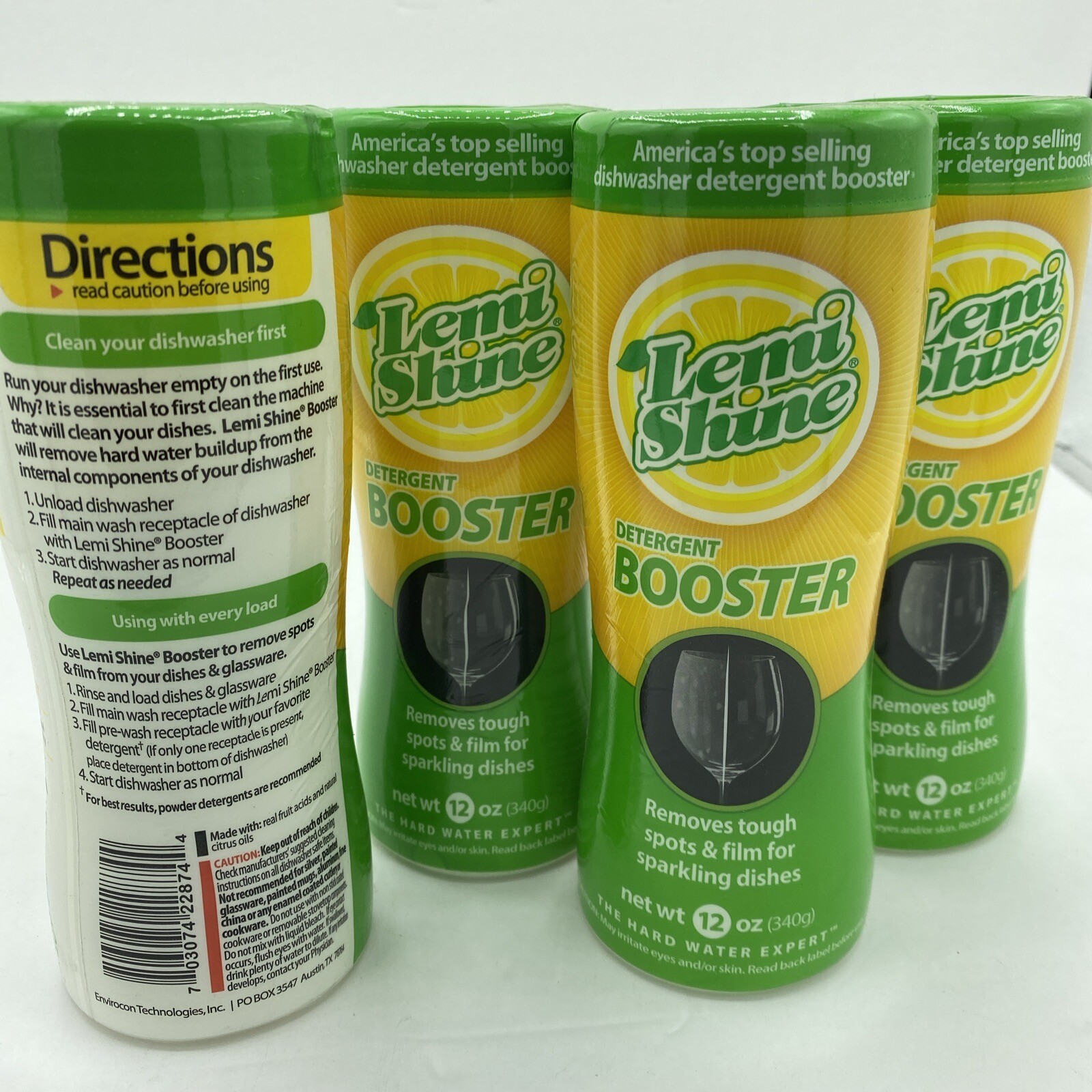 4 Lemi Shine Dish Detergent Booster 12 Oz Each ~ New, Free Shipping