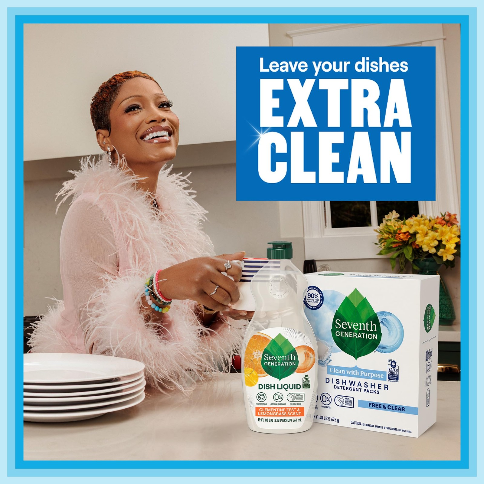 Seventh Generation Dishwasher Detergent Packs, Free and Clear, 72 Count, Pack…