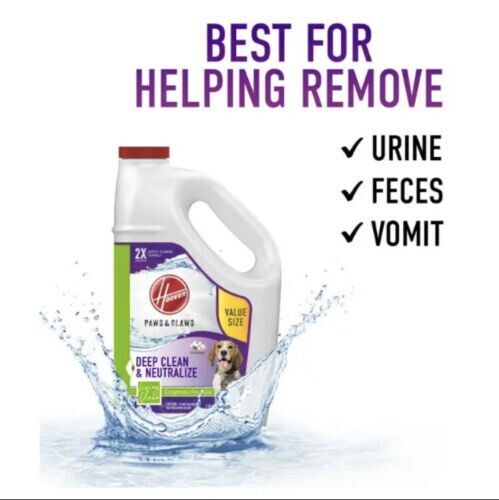 Hoover Paws & Claws Pet Stain and Odor Remover Carpet Cleaner Solution, 128 oz