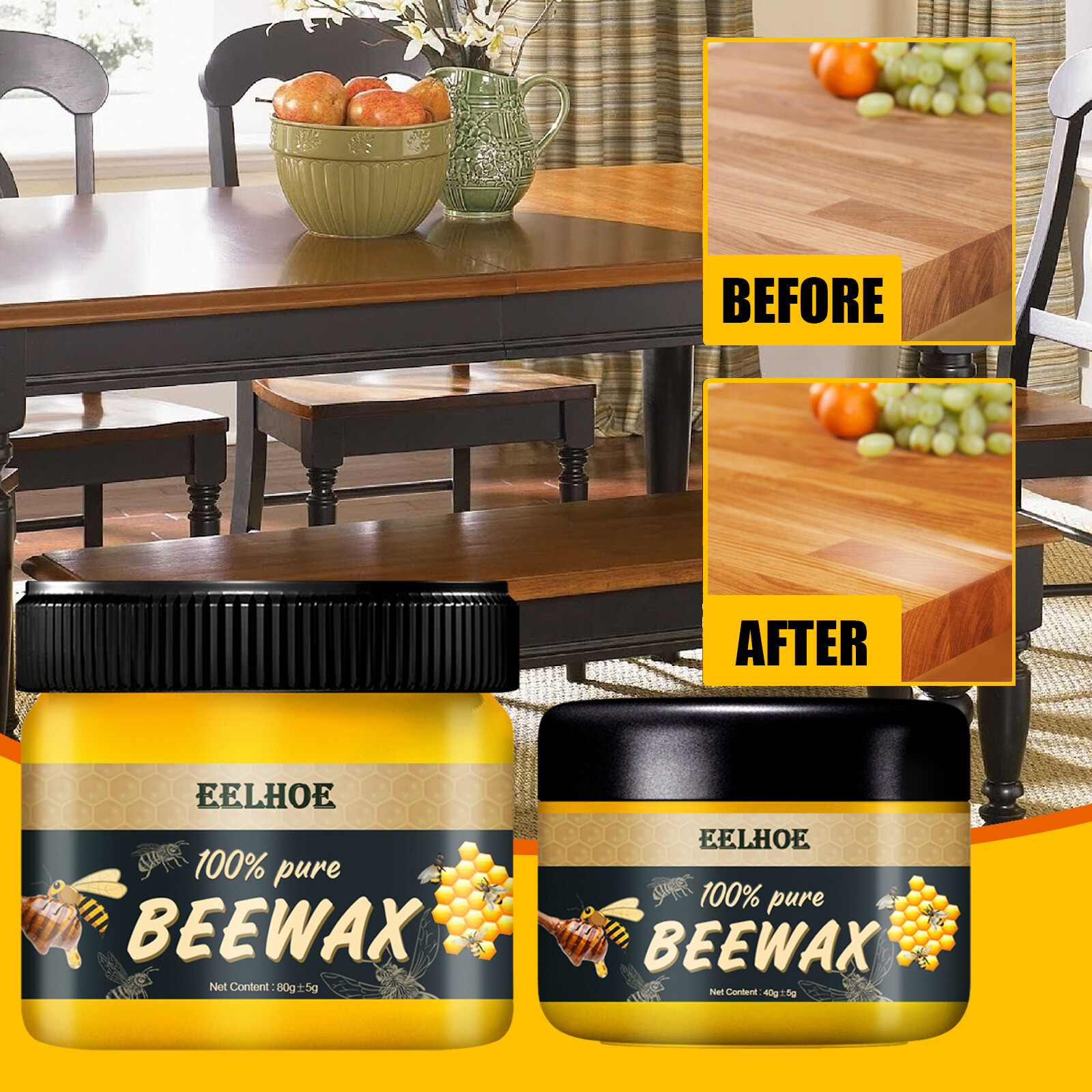 Beeswax Furniture Polish Wood Seasoning Beewax Natural Wood Wax Traditional