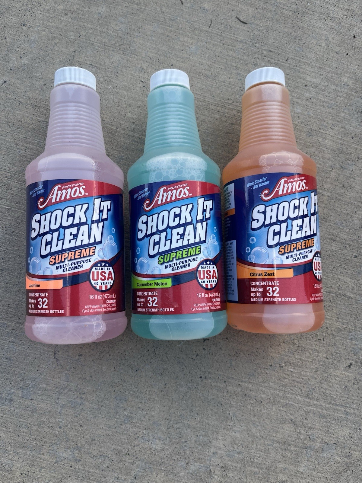 3 Prof Amos Shock It Clean Supreme Multipurpose Cleaner Concentrate 16oz Ea