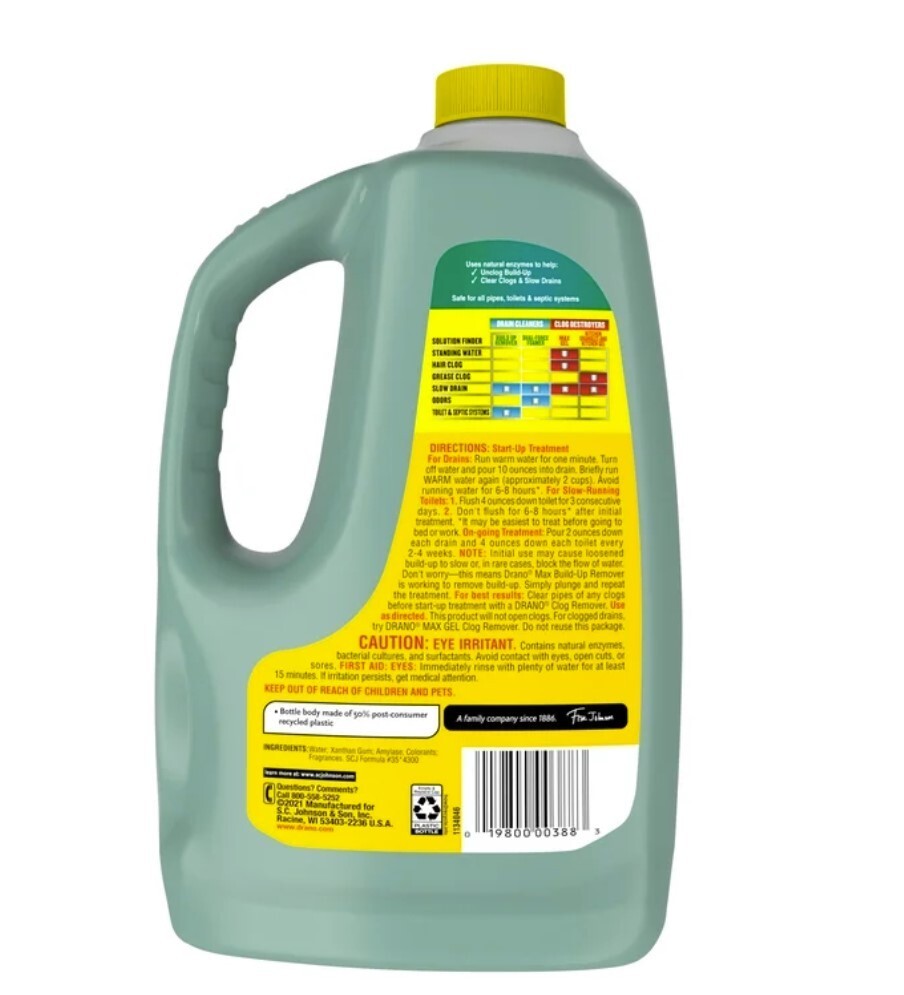 Drano Max Build-Up Remover Drain Clog Preventor, Liquid Commercial Line, 60 oz