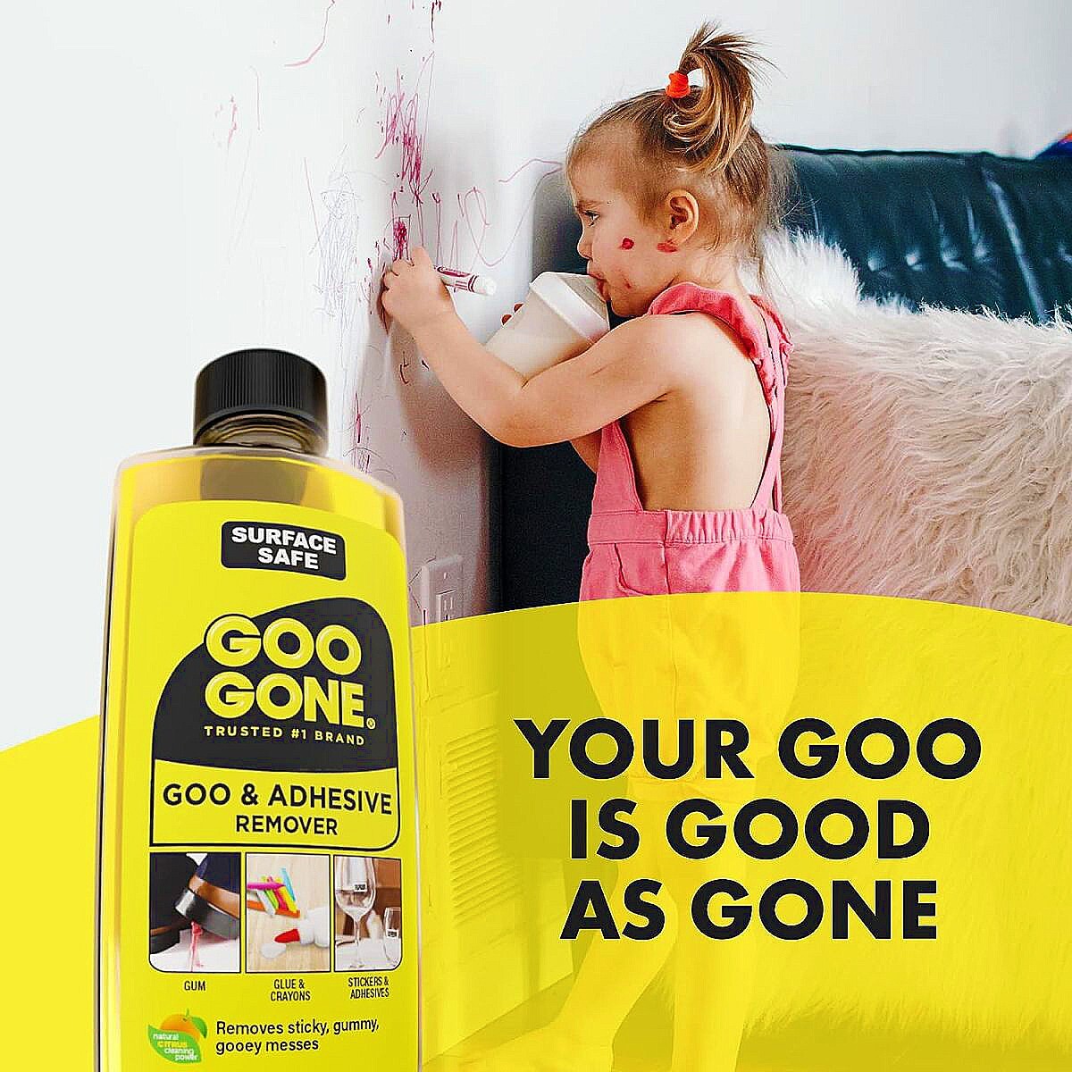 Goo Gone Adhesive Remover 8 oz Surface Safe /Sticker Label Decal Gum Tar +More