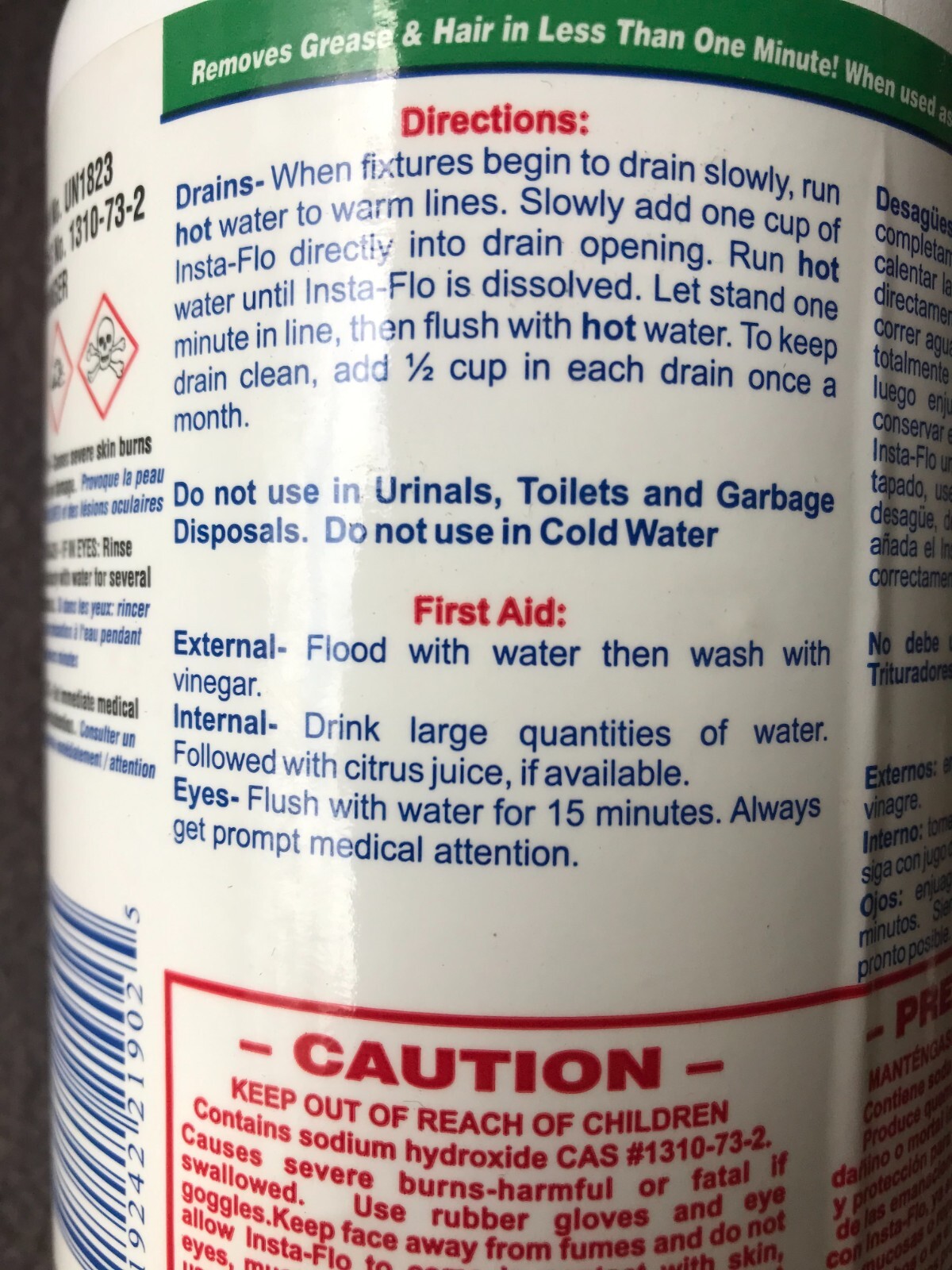 2- Insta-Flo IS-100 Odorless Crystal Form Drain Cleaner Safe for Septic Tank