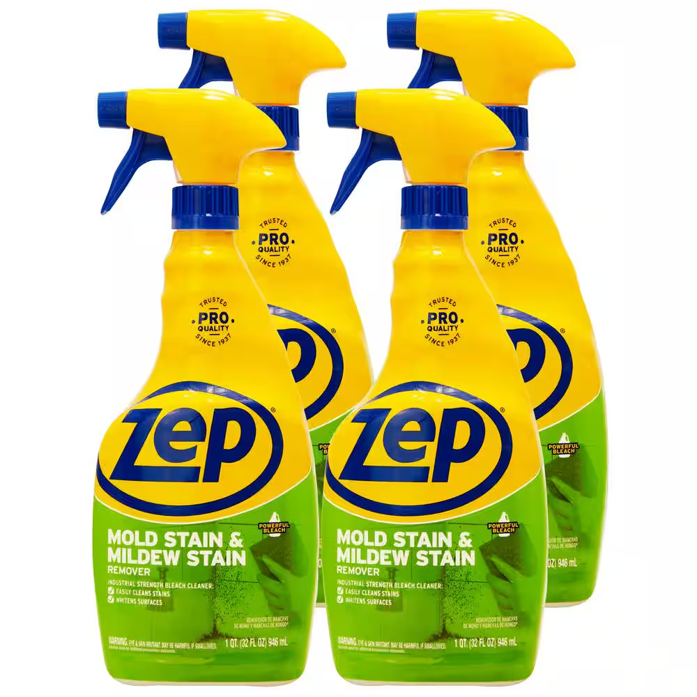 Zep Mold Stain and Mildew Stain Remover – 32 oz (Pack of 4) ZUMILDEW32