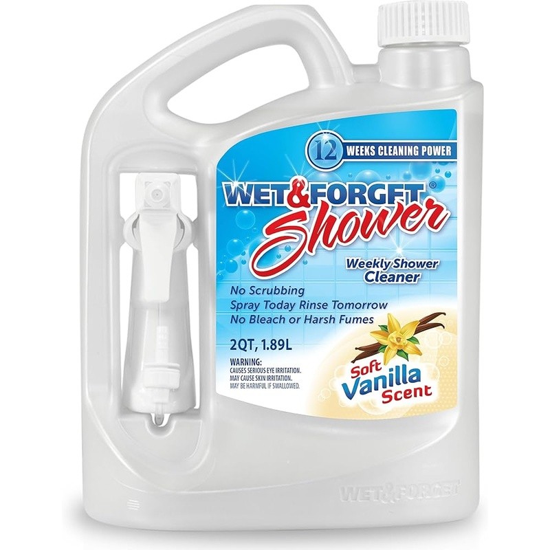 Shower Cleaner Spray Soap Scum Grime Stain Removal Multi-Surface Safe Use