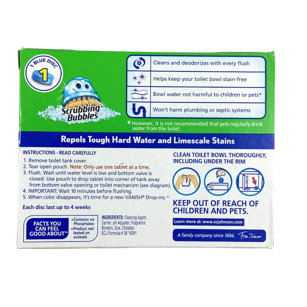 Lot of 3 Scrubbing Bubbles Continuous Clean Drop-In Blue Discs Stain Repel